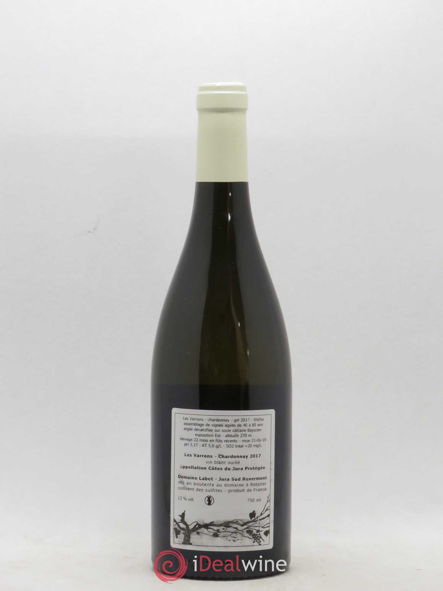 Côtes du Jura Chardonnay Les Varrons Romain - Julien - Charline Labet 2017 - Lot de 1 bouteille - 1