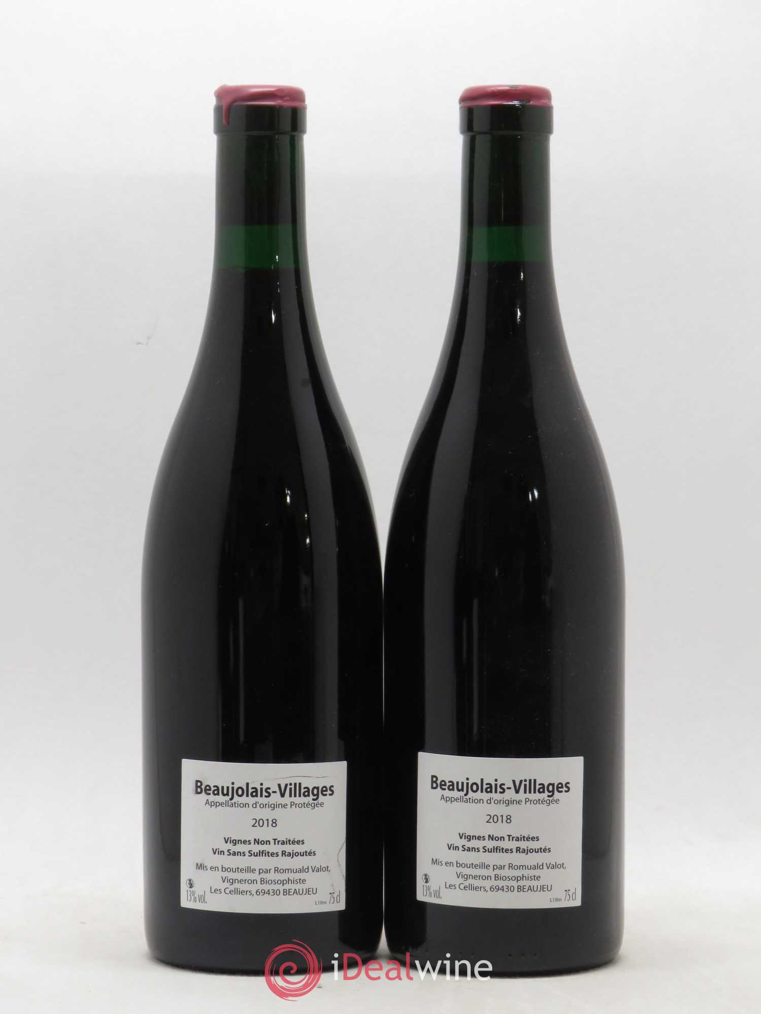 Beaujolais Villages Romuald Valot (sans prix de réserve) 2018 - Posten von 2 Flaschen - 1