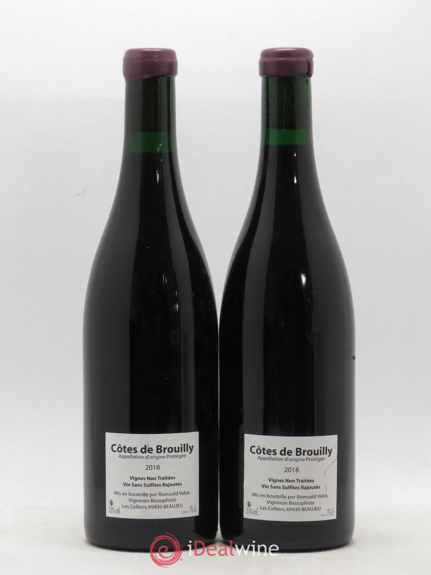 Côte de Brouilly Romuald Valot (sans prix de réserve) 2018 - Posten von 2 Flaschen - 1