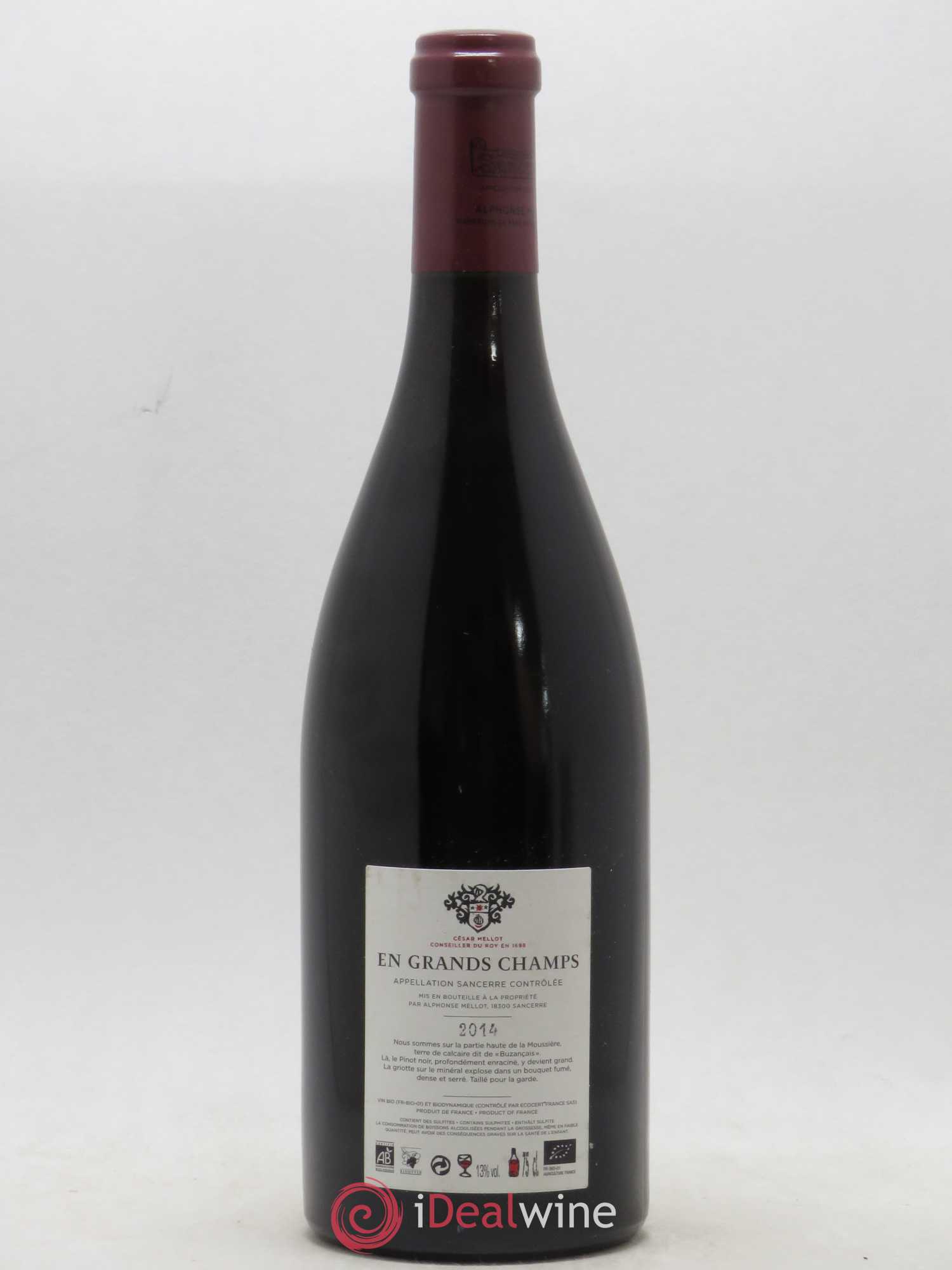 Sancerre En Grands Champs Alphonse Mellot 2014 - Lot de 1 bouteille - 1