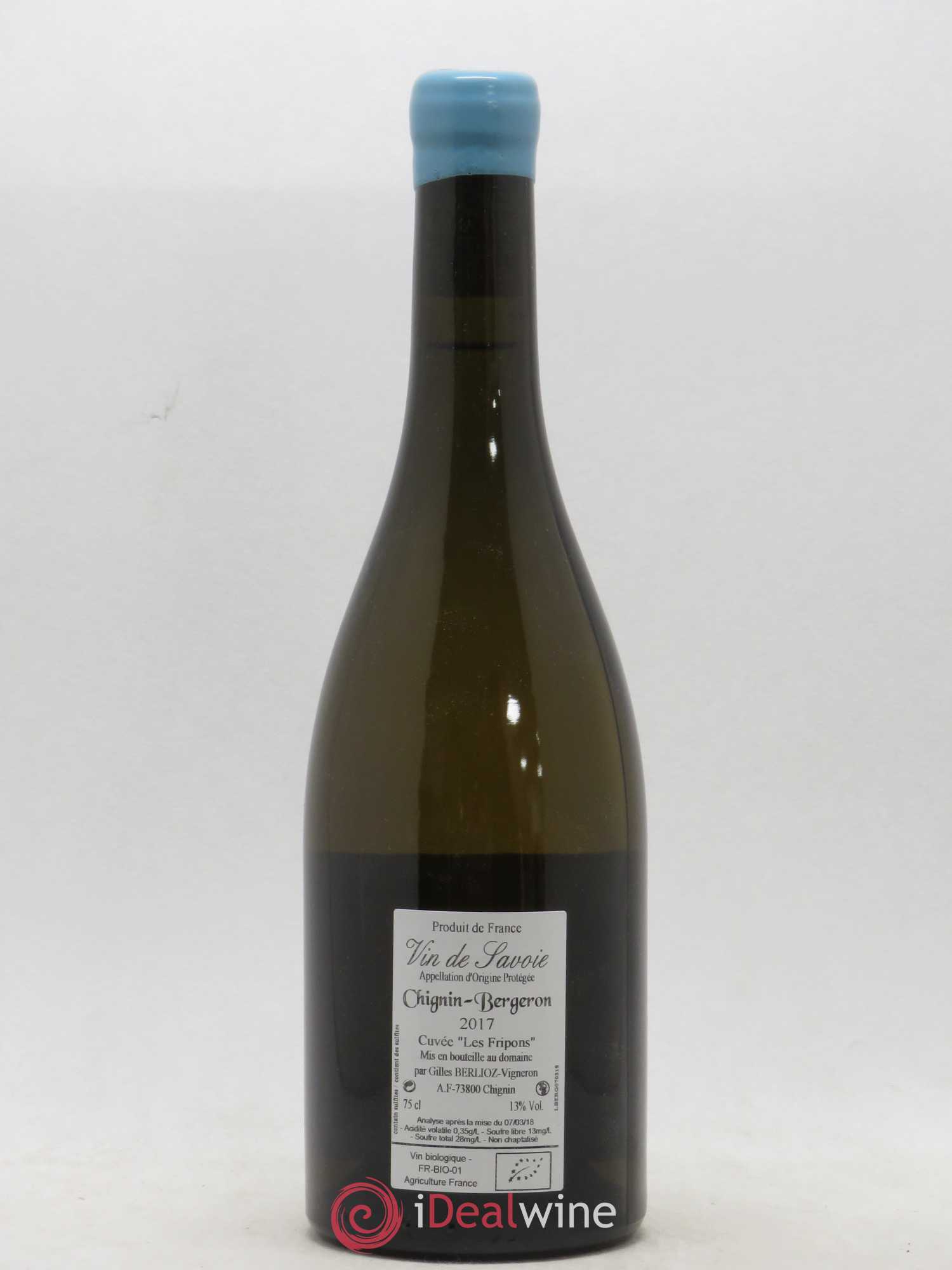 Vin de Savoie Chignin-Bergeron Les Fripons Gilles Berlioz 2017 - Lot de 1 bouteille - 1