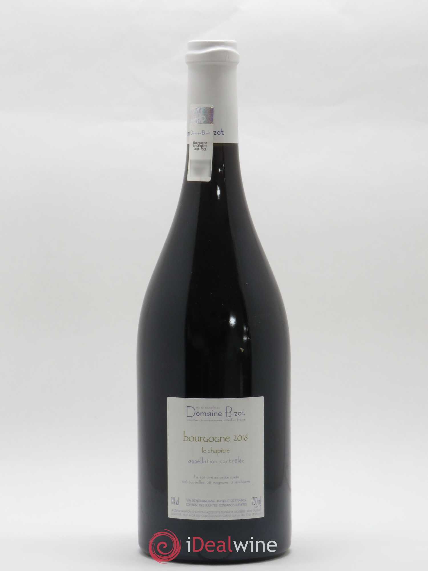 Bourgogne Le Chapitre Bizot (Domaine) 2016 - Lot de 1 bouteille - 1