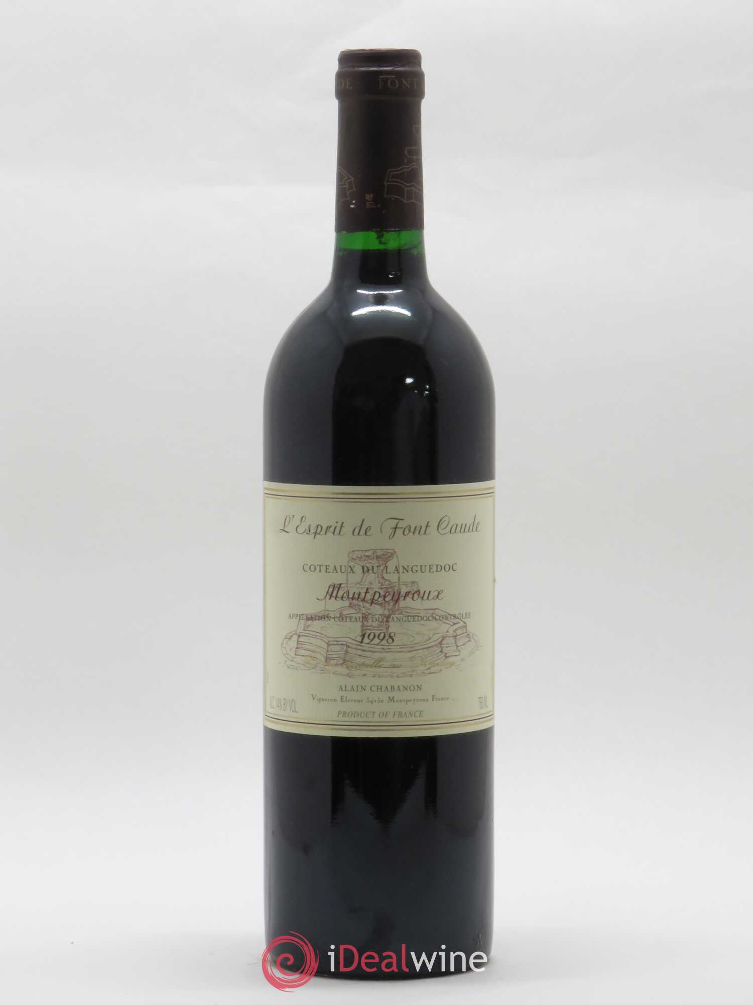 Languedoc Montpeyroux Alain Chabanon (Domaine) L'Esprit de Font Caude 1998 - Lot de 1 bouteille - 0