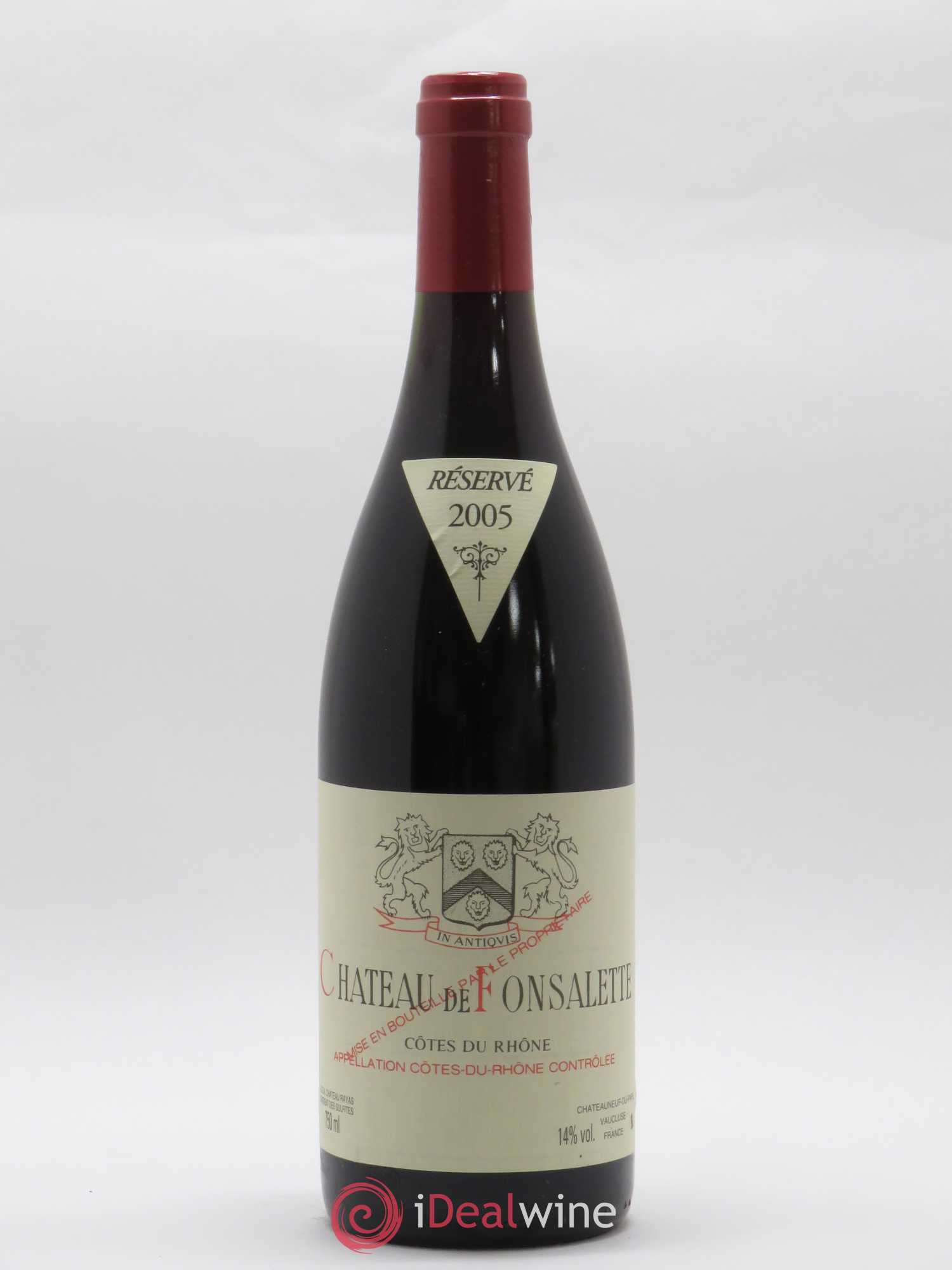 Côtes-du-Rhône Château de Fonsalette Emmanuel Reynaud 2005 - Lot de 1 bouteille - 0