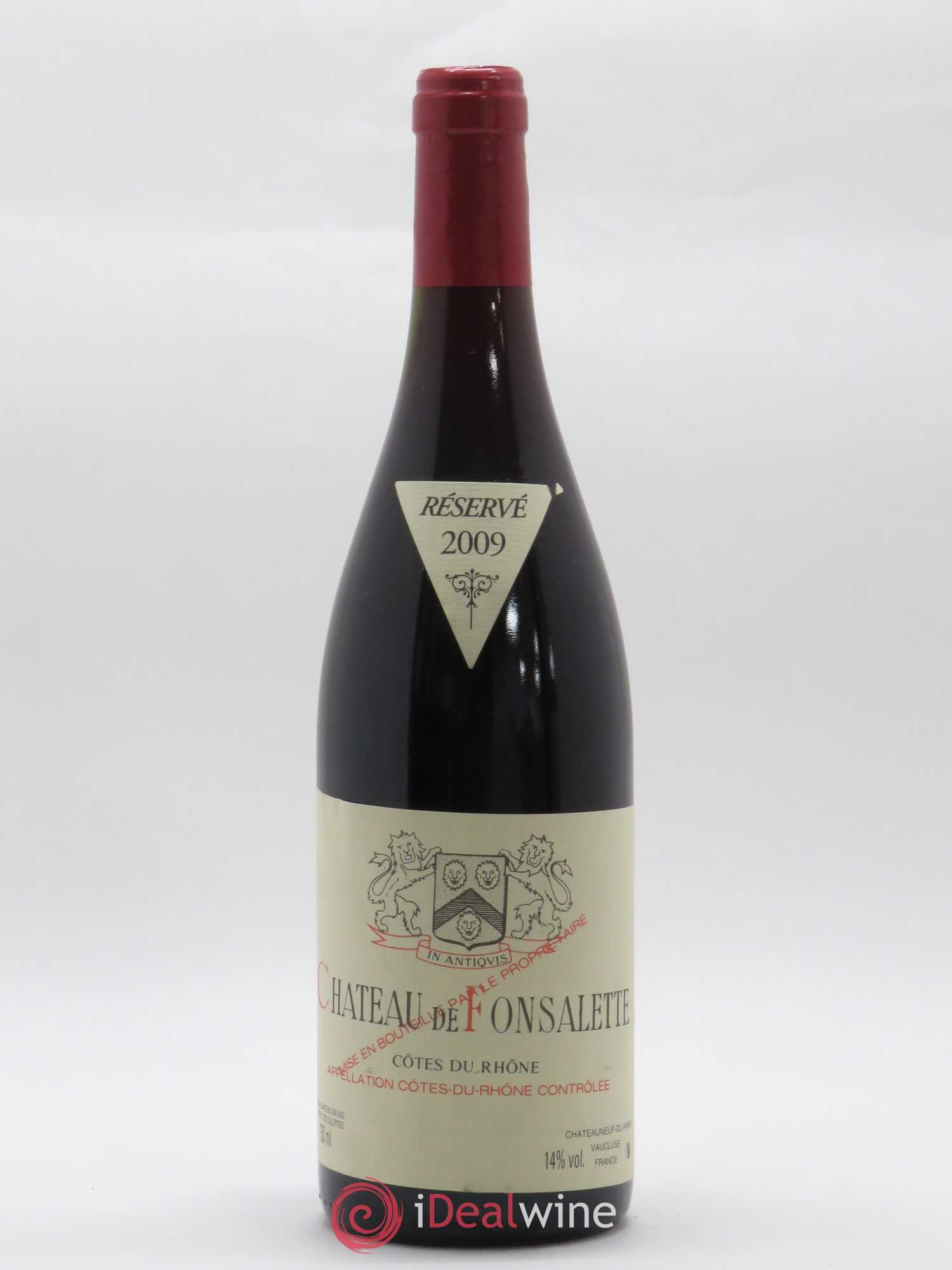 Côtes-du-Rhône Château de Fonsalette Emmanuel Reynaud 2009 - Lot de 1 bouteille - 0