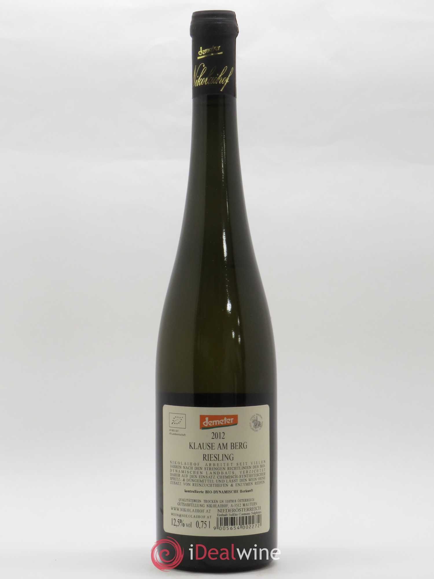 Autriche Riesling Nikolaihof Klause Am Berg Wachau 2012 - Posten von 1 Flasche - 1