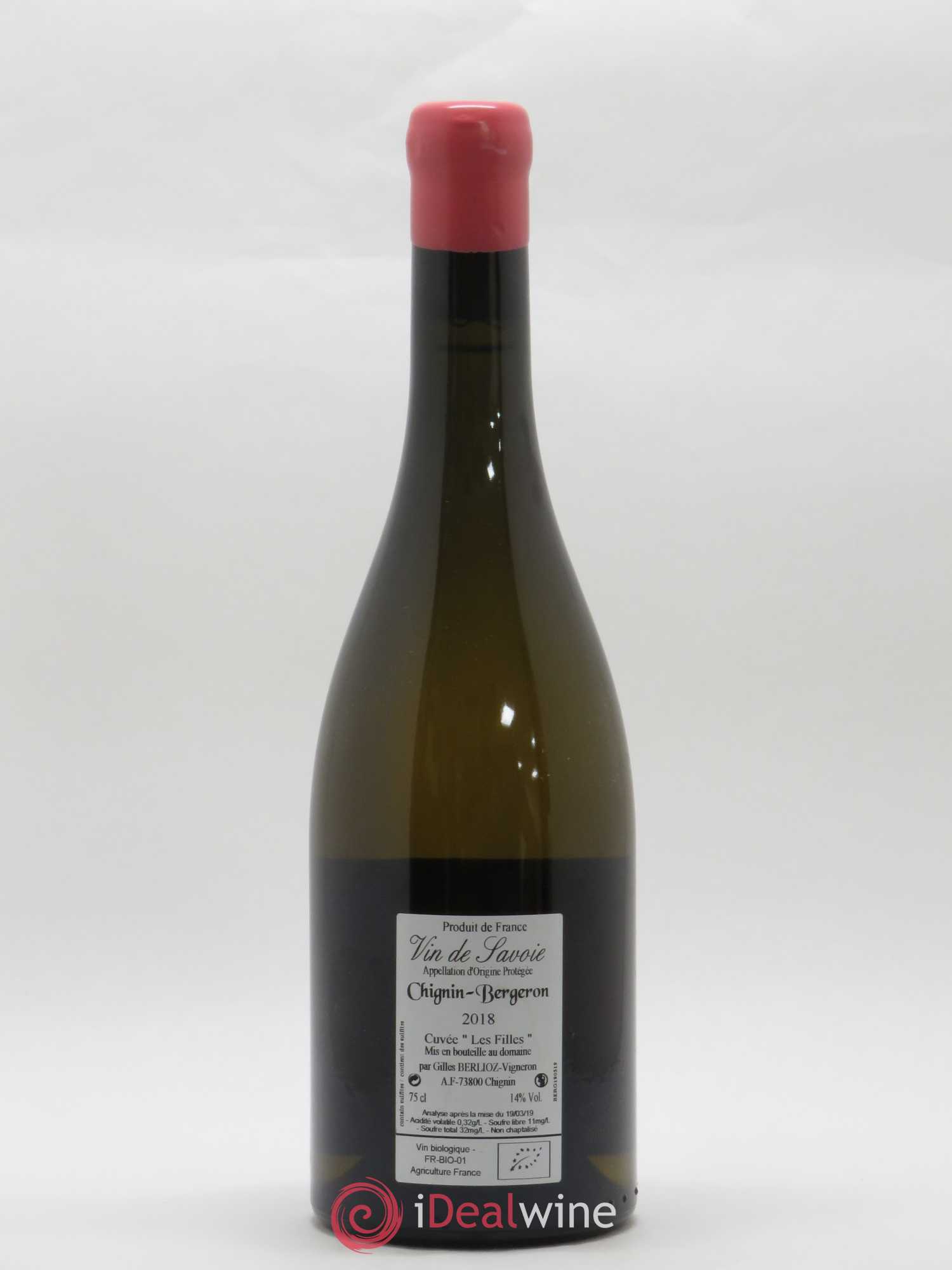 Vin de Savoie Chignin-Bergeron Les Filles Gilles Berlioz 2018 - Lot de 1 bouteille - 1