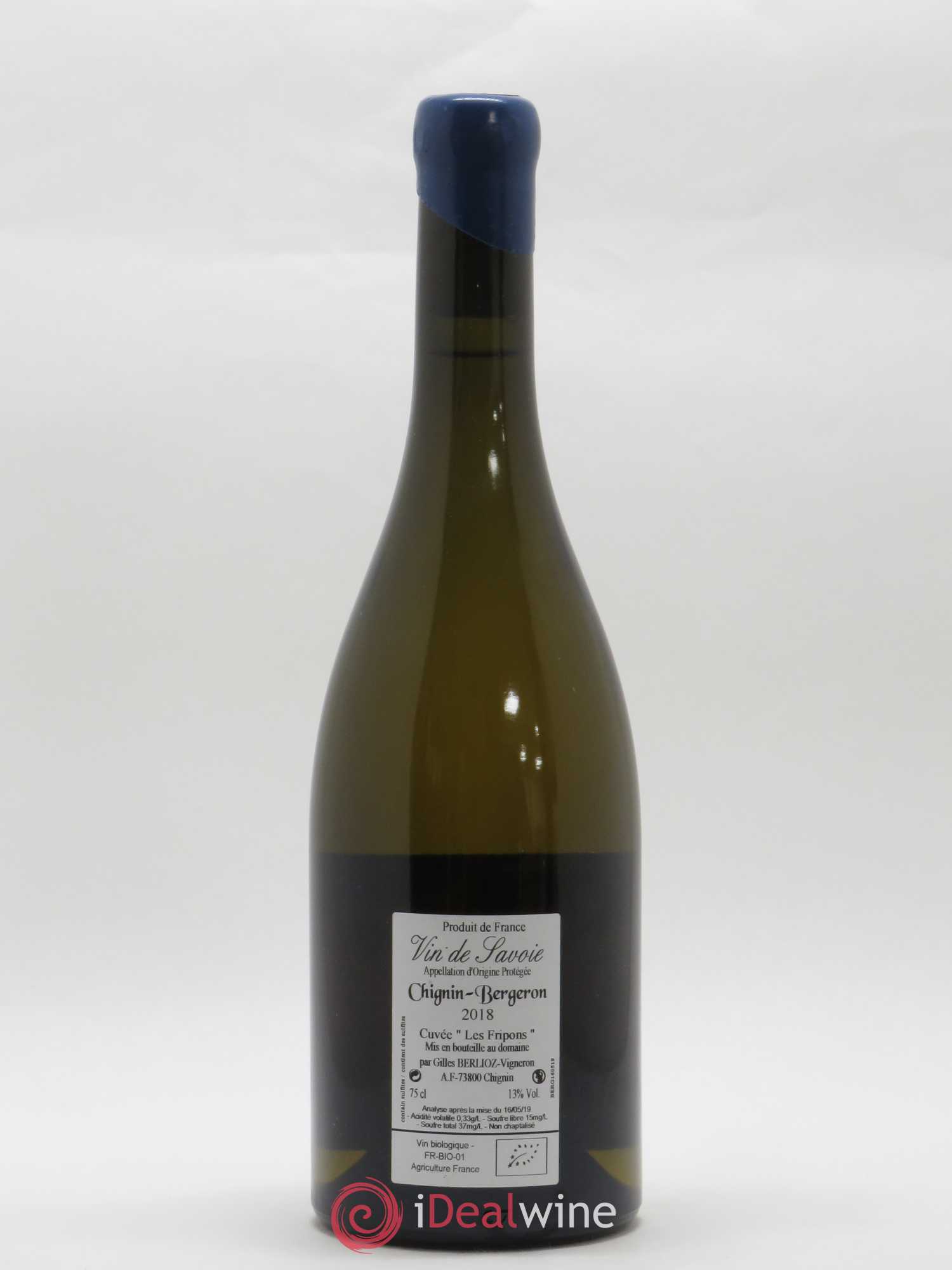 Vin de Savoie Chignin-Bergeron Les Fripons Gilles Berlioz 2018 - Lot de 1 bouteille - 1
