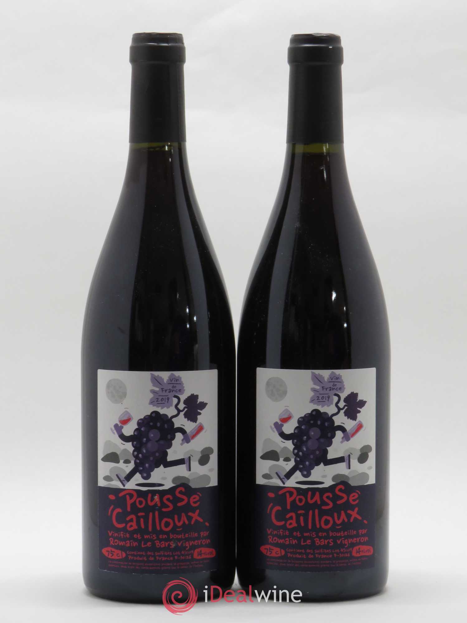 Vin de France Pousse Cailloux Romain Le Bars 2019 - Lot de 2 bouteilles - 0