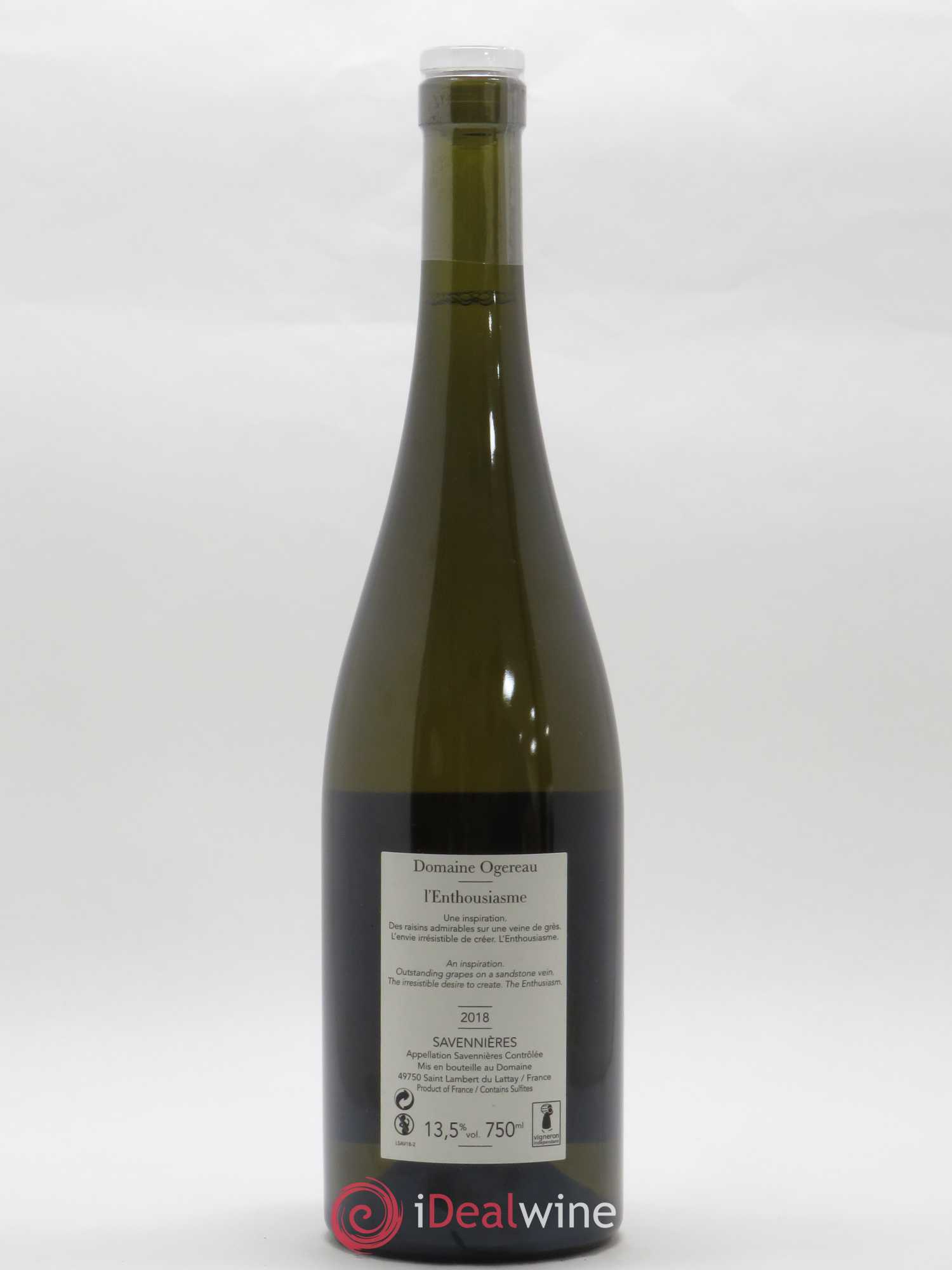 Savennières L'Enthousiasme Ogereau 2018 - Posten von 1 Flasche - 1