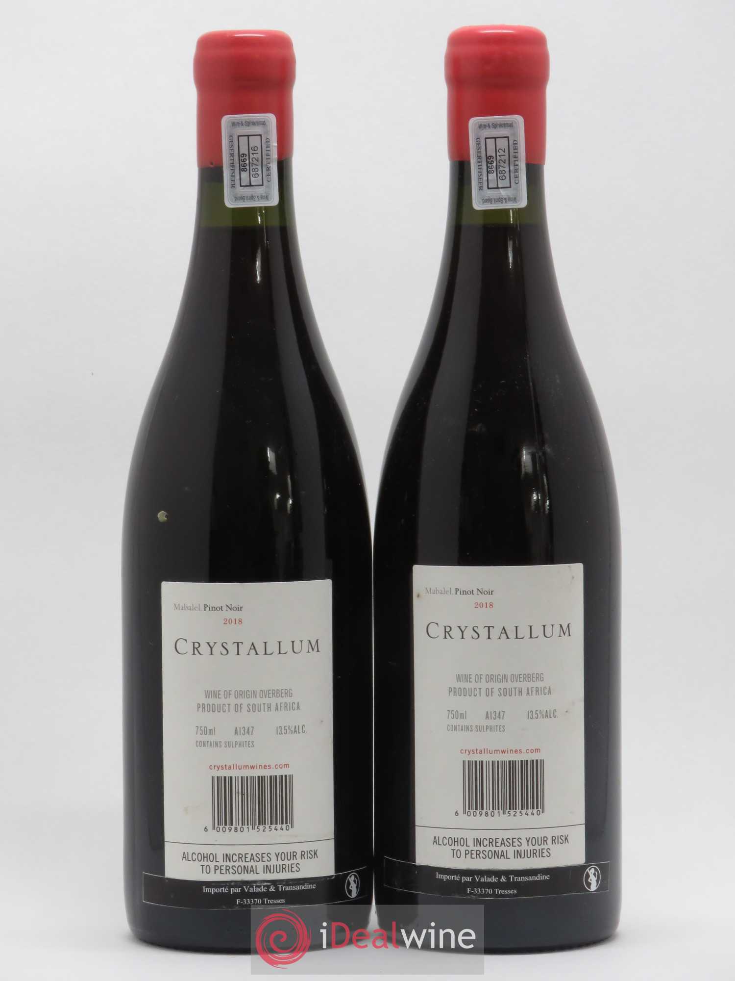 Afrique du Sud Pinot noir Mabalel Crystallum 2018 - Posten von 2 Flaschen - 1