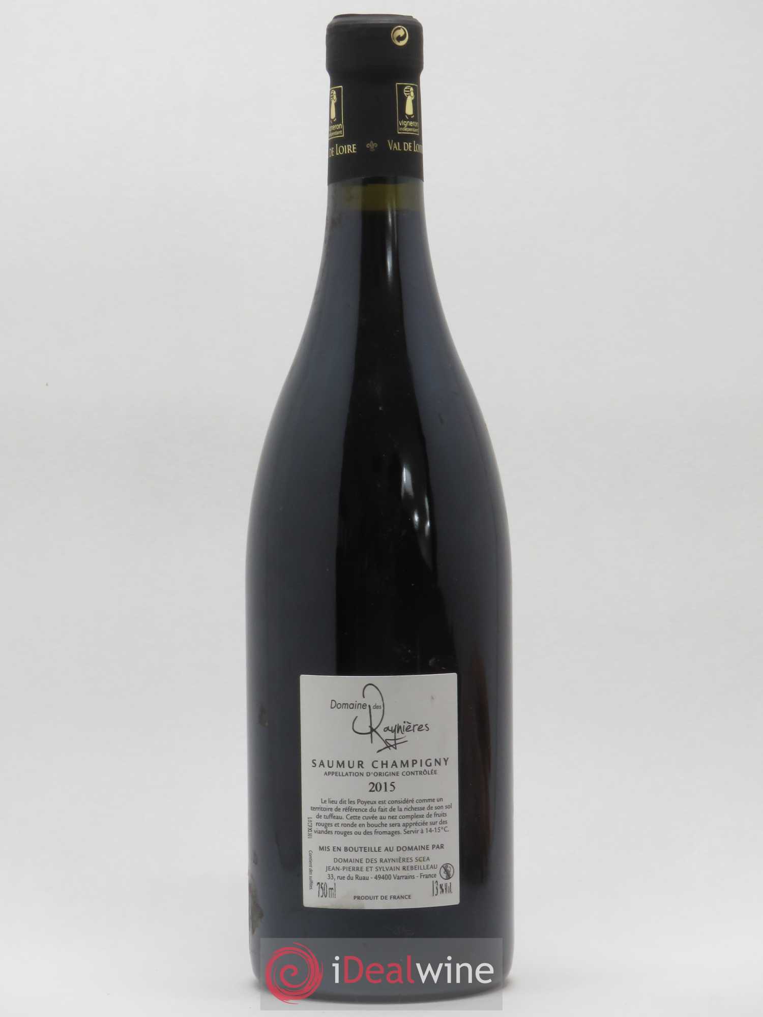 Saumur-Champigny Les Poyeux Domaine Des Raynieres 2015 - Lot de 1 bouteille - 1