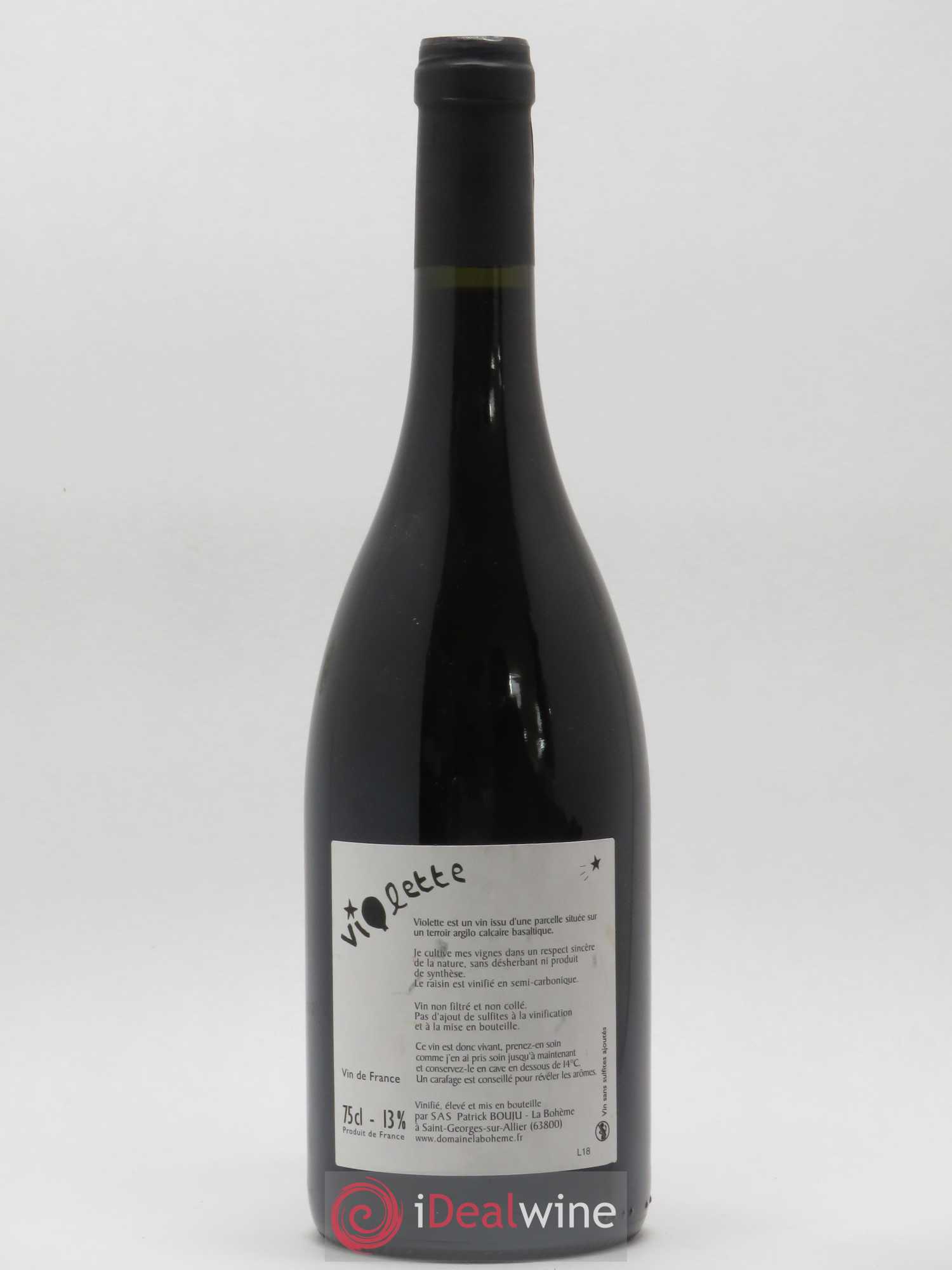 Vin de France Violette Patrick Bouju - La Bohème 2018 - Lot of 1 bottle - 1