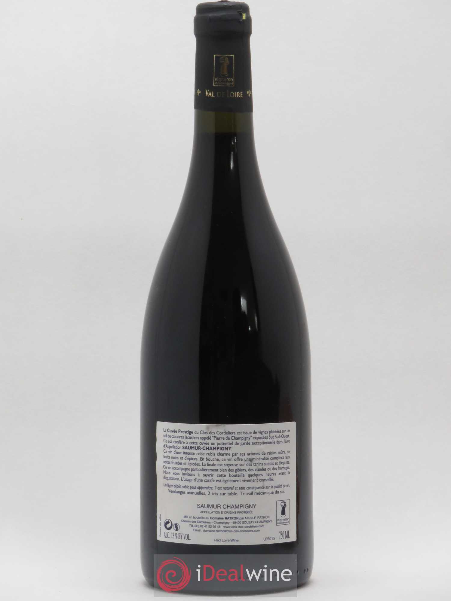 Saumur-Champigny Prestige Clos Des Cordeliers Domaine Ratron 2015 - Lot de 1 bouteille - 1