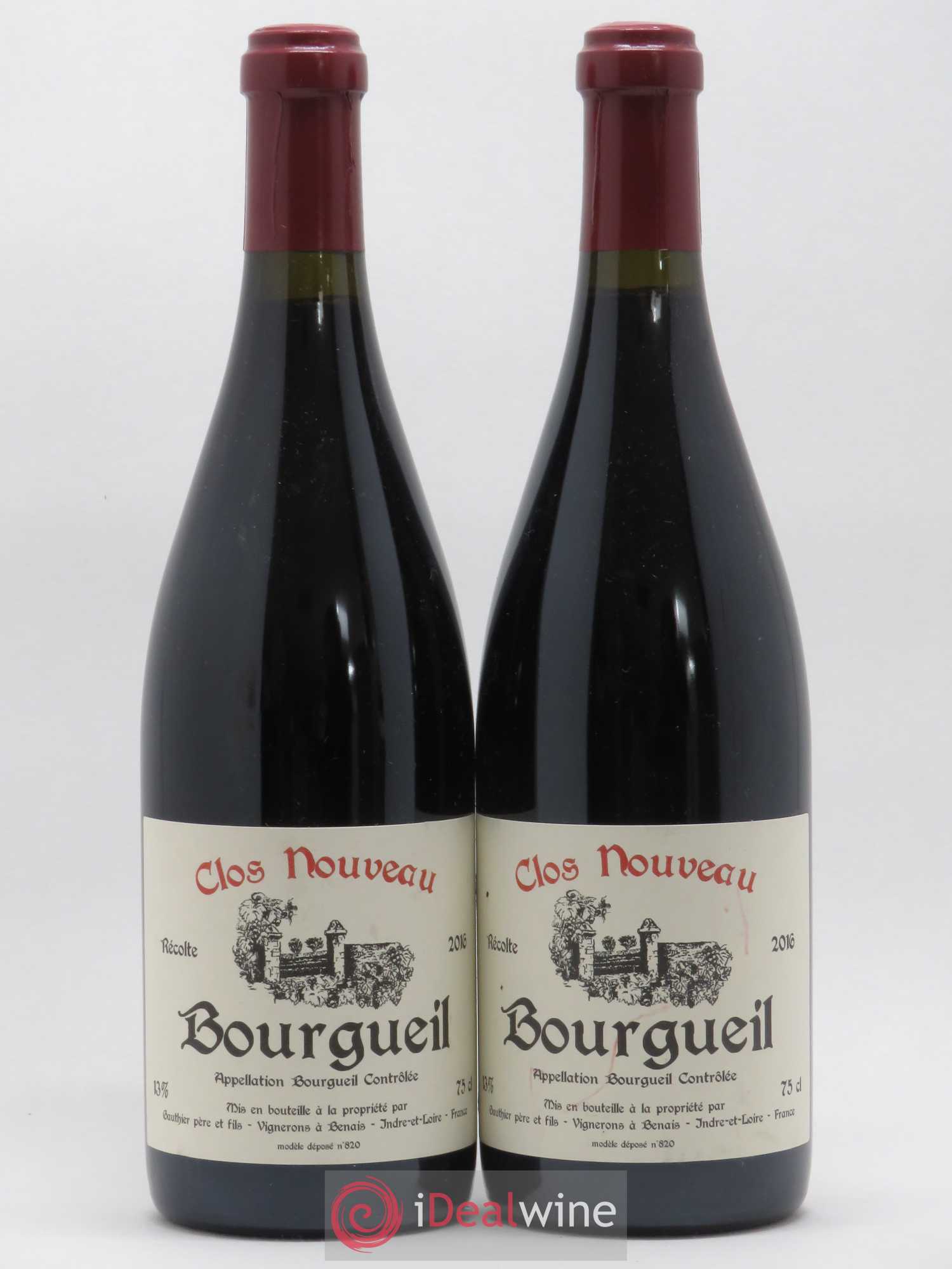 Bourgueil Clos Nouveau Domaine du Bel Air 2016 - Lot de 2 bouteilles - 0