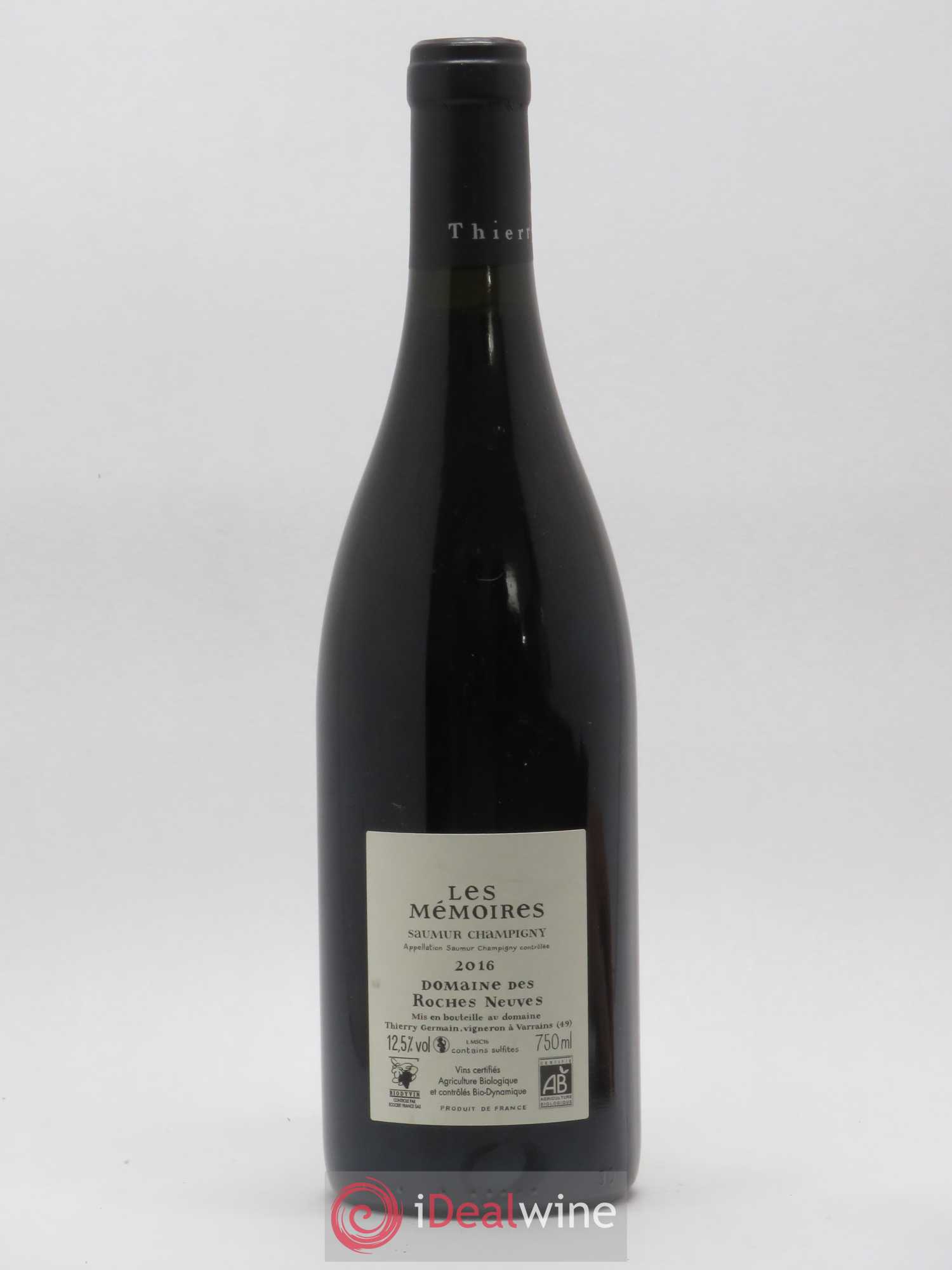 Saumur-Champigny Les Mémoires Domaine des Roches Neuves - Thierry Germain 2016 - Lot de 1 bouteille - 1