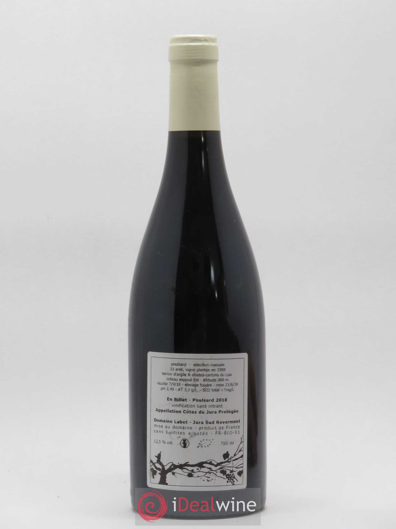 Côtes du Jura Poulsard En Billat Romain - Julien - Charline Labet Séléction massale 2018 - Lot de 1 bouteille - 1
