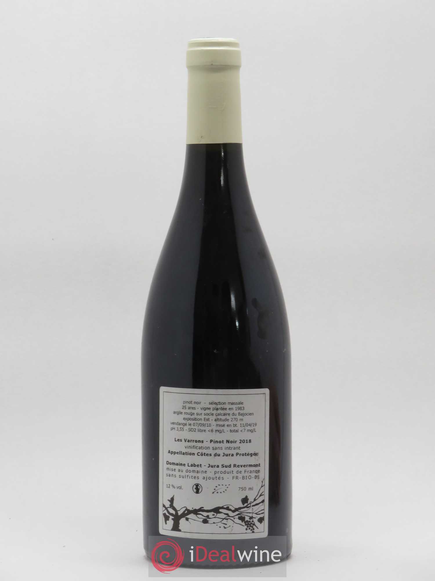 Côtes du Jura Pinot Noir Les Varrons Sélection Massale Romain - Julien - Charline Labet Séléction Massale 2018 - Lot de 1 bouteille - 1