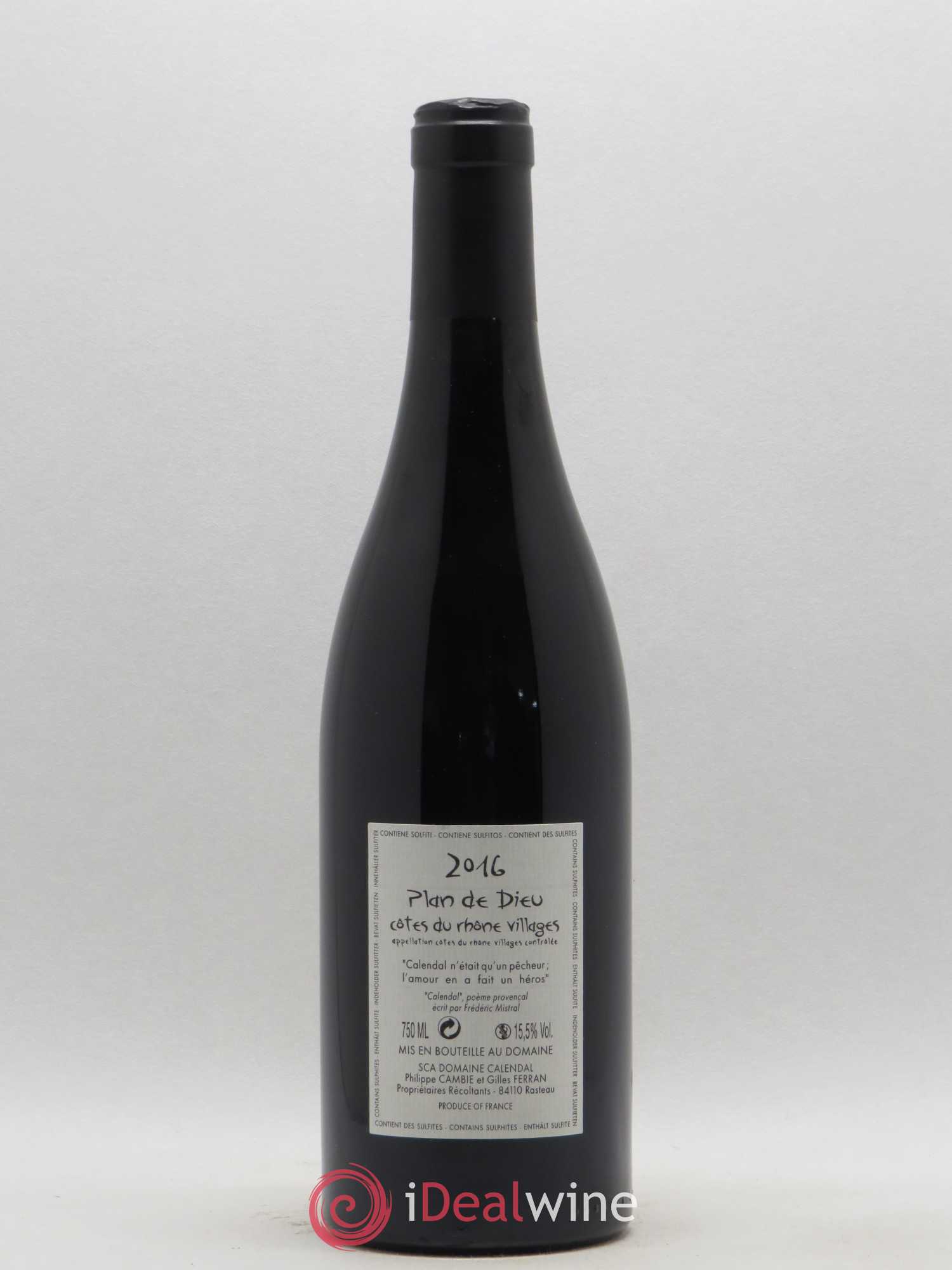 Côtes-du-Rhône Plan De Dieu Calendal Philippe Cambie (sans prix de réserve) 2016 - Posten von 1 Flasche - 1