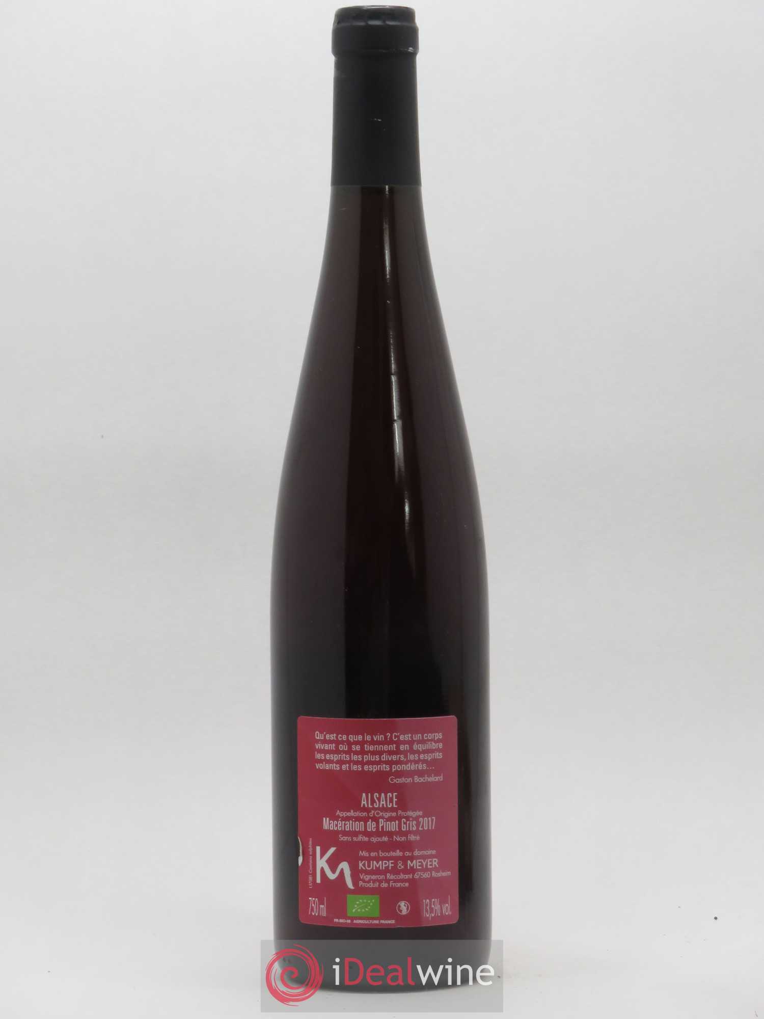 Pinot Gris Hedoniste Macération Kumpf et Meyer 2017 - Lot de 1 bouteille - 1