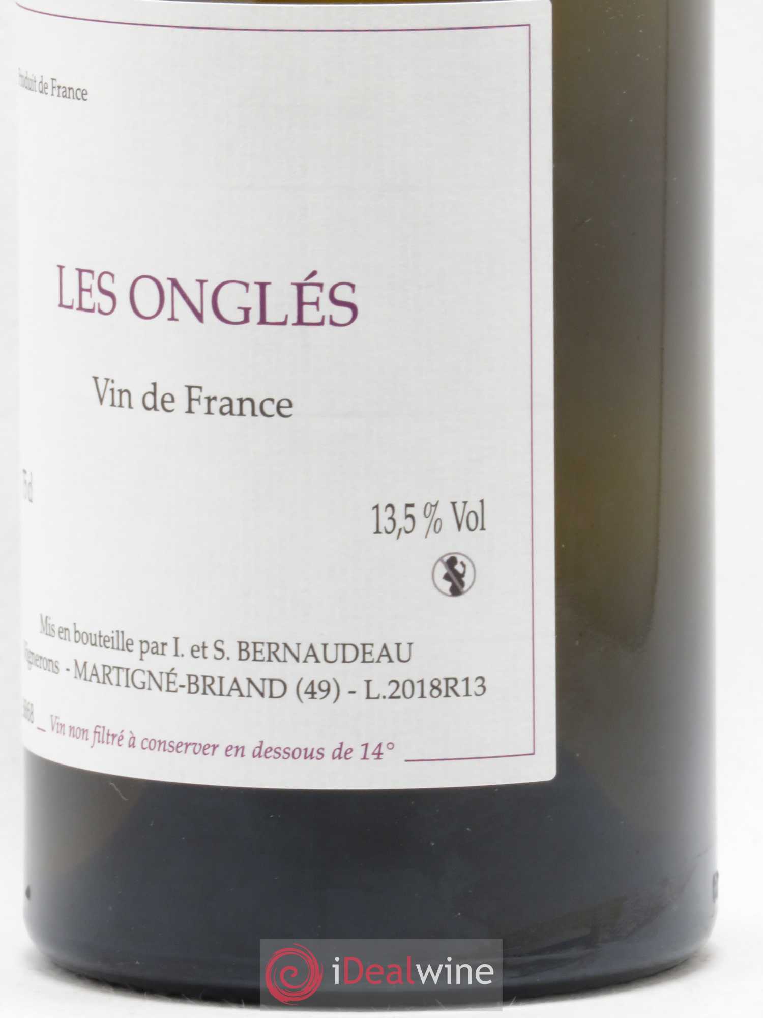 Vin de France Les Onglés Stéphane Bernaudeau 2018 - Lot de 1 bouteille - 1
