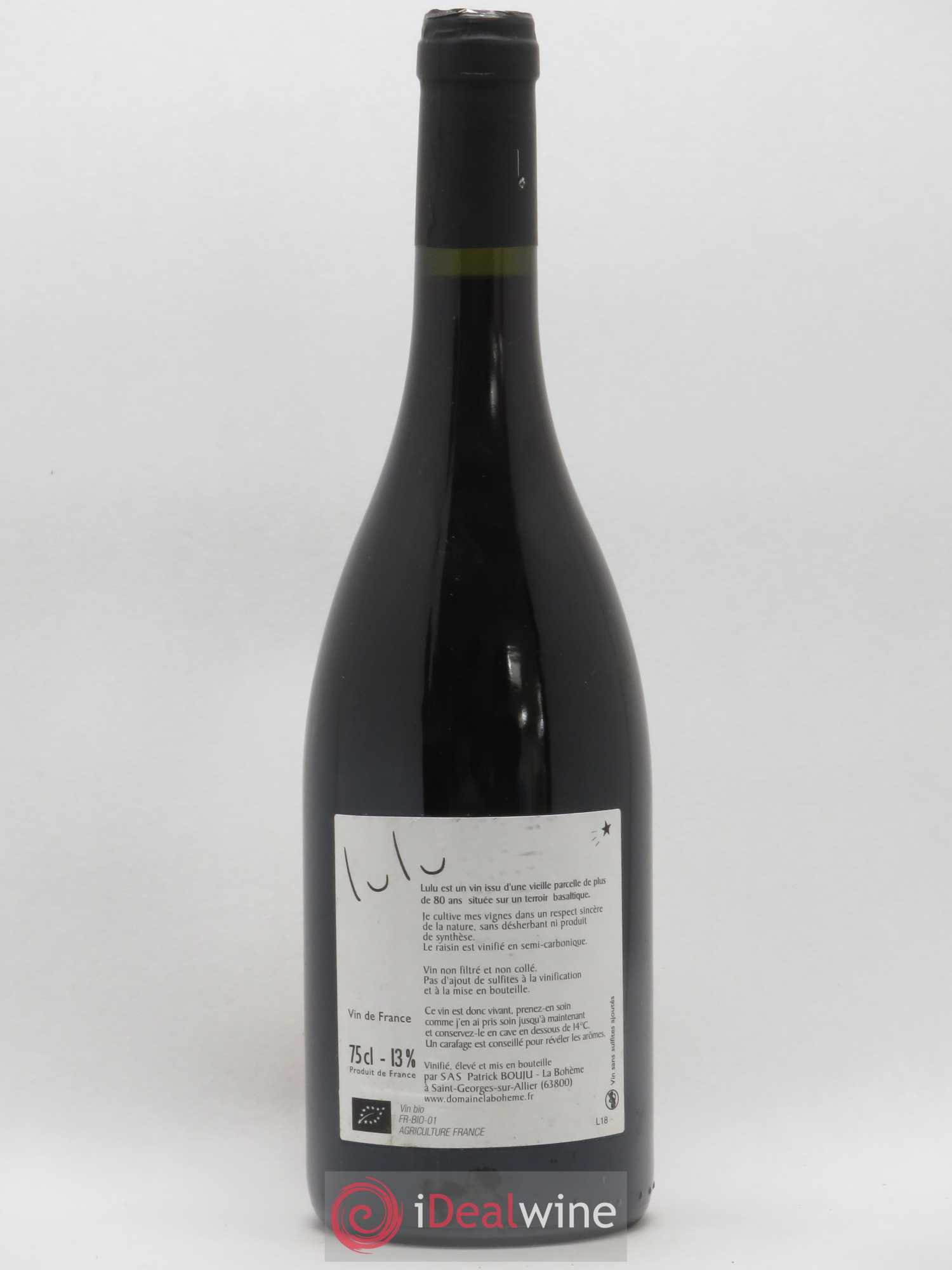 Vin de France Lulu Patrick Bouju - La Bohème 2018 - Lot de 1 bouteille - 1