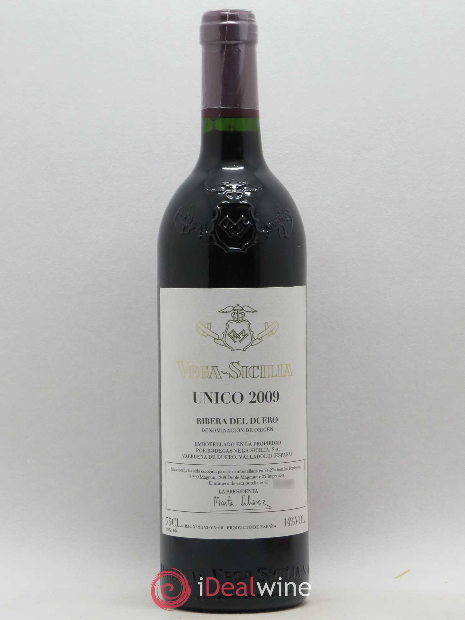 Ribera Del Duero DO Vega Sicilia Unico Famille Alvarez 2009 - Lot de 1 bouteille - 0