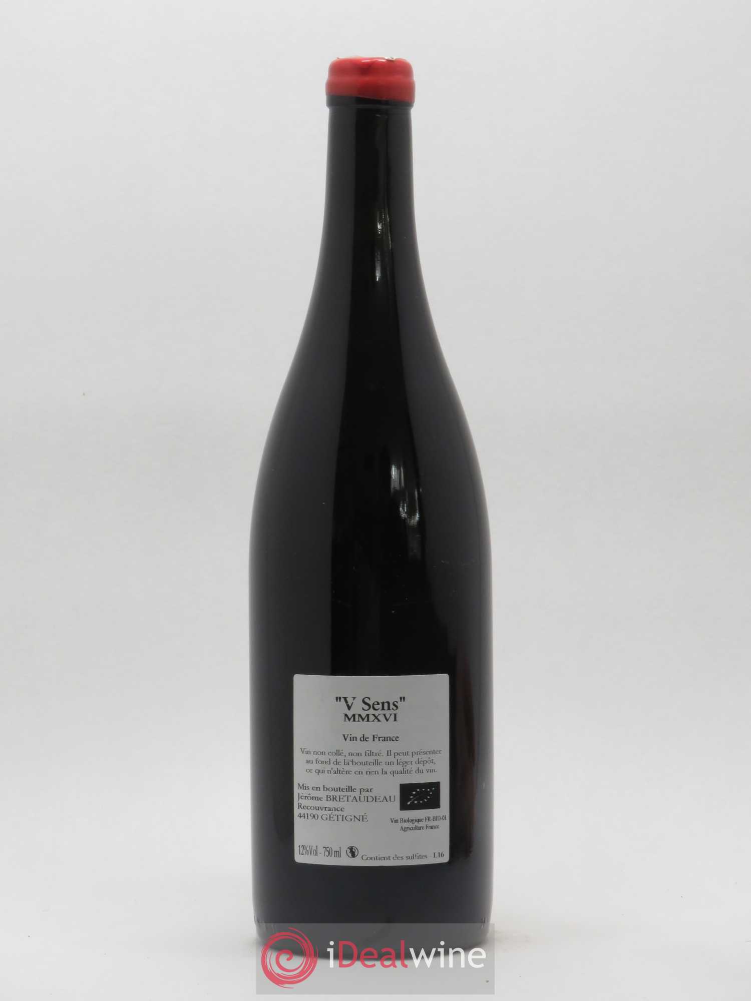 Vin de France V Sens Jérôme Bretaudeau - Domaine de Bellevue 2016 - Lot de 1 bouteille - 1
