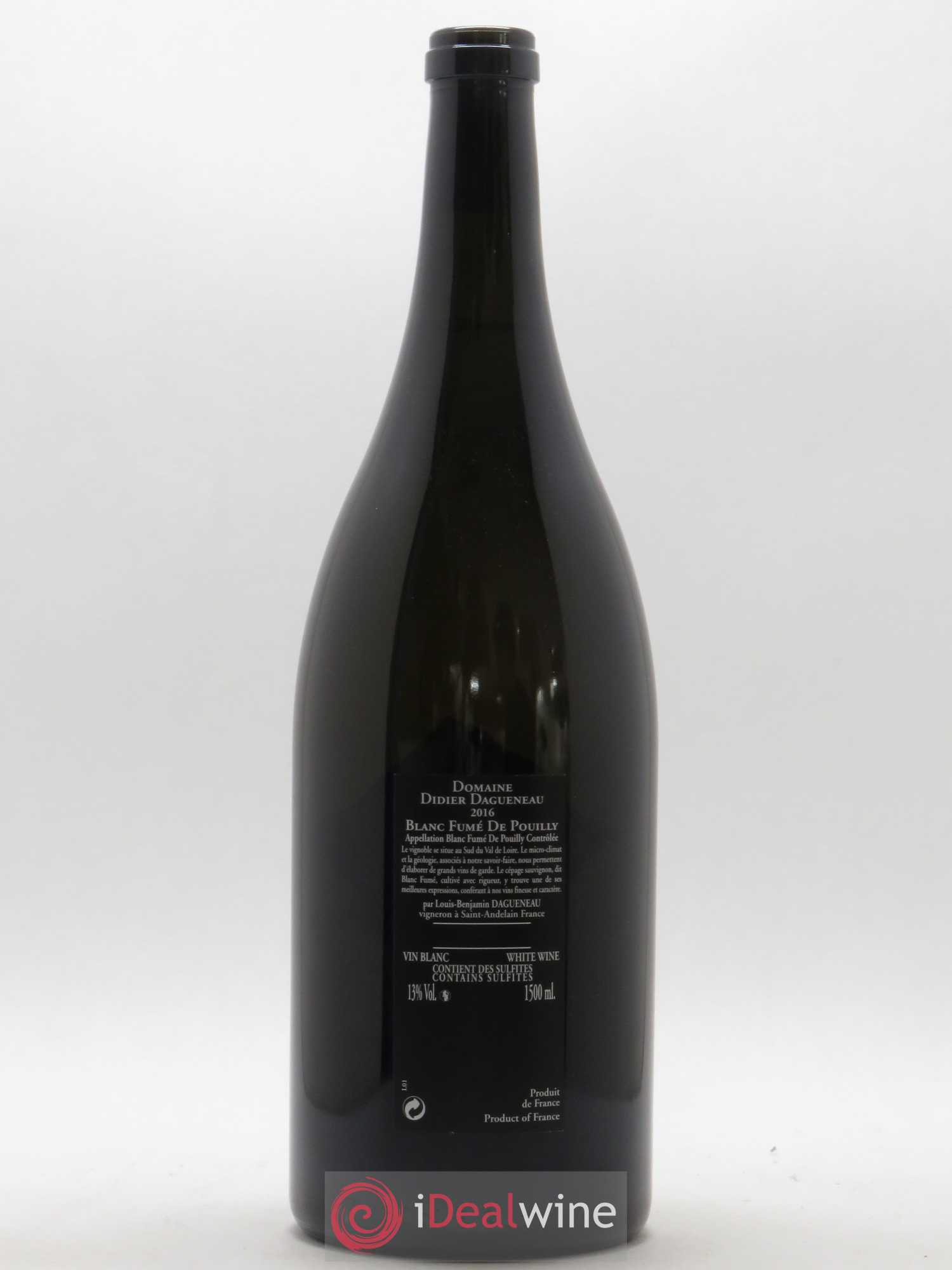 Vin de France (anciennement Pouilly-Fumé) Silex Dagueneau (Domaine Didier - Louis-Benjamin) 2016 - Lot de 1 magnum - 1