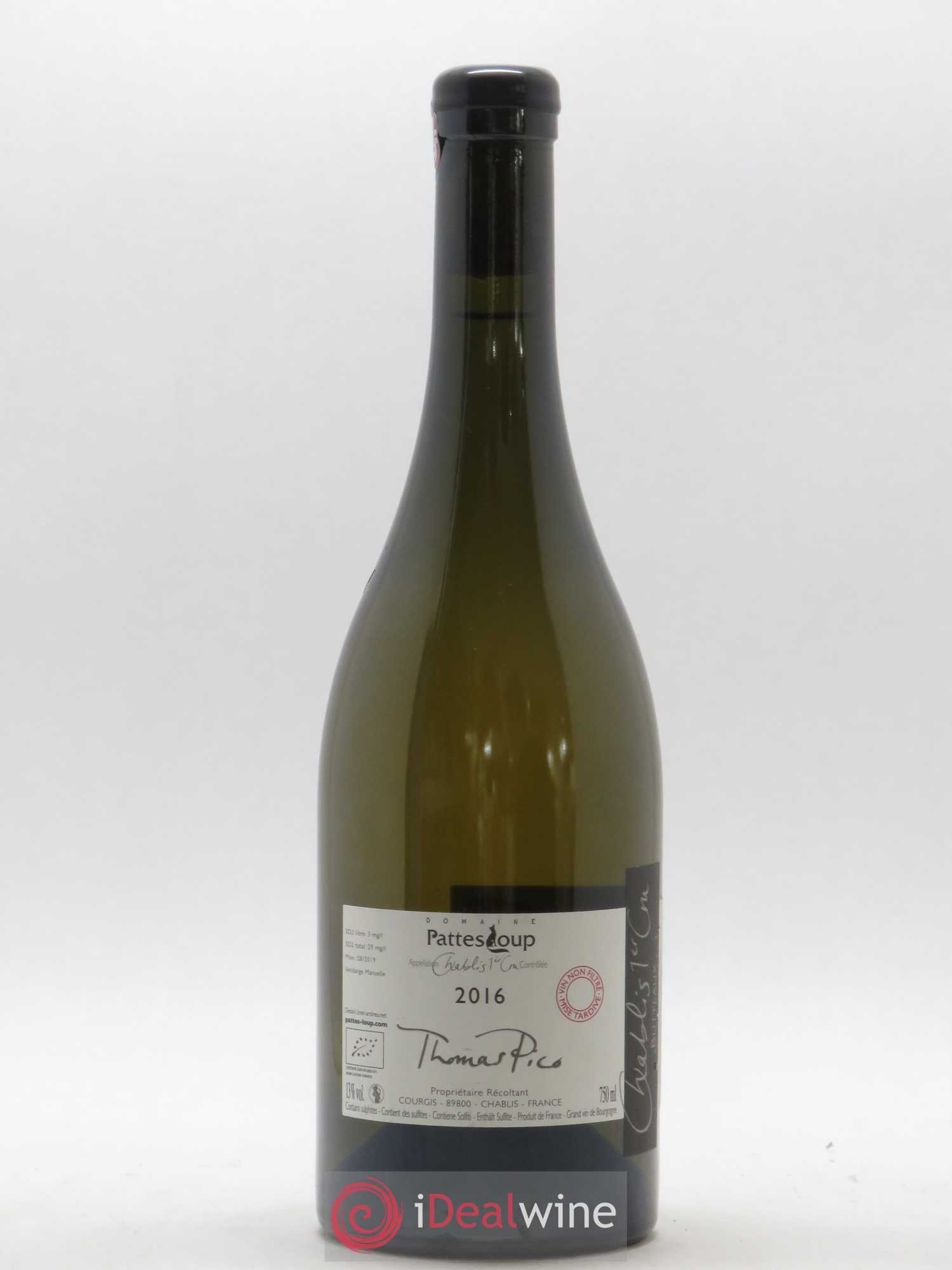 Chablis 1er Cru Butteaux Pattes Loup (Domaine) 2016 - Lot de 1 bouteille - 1