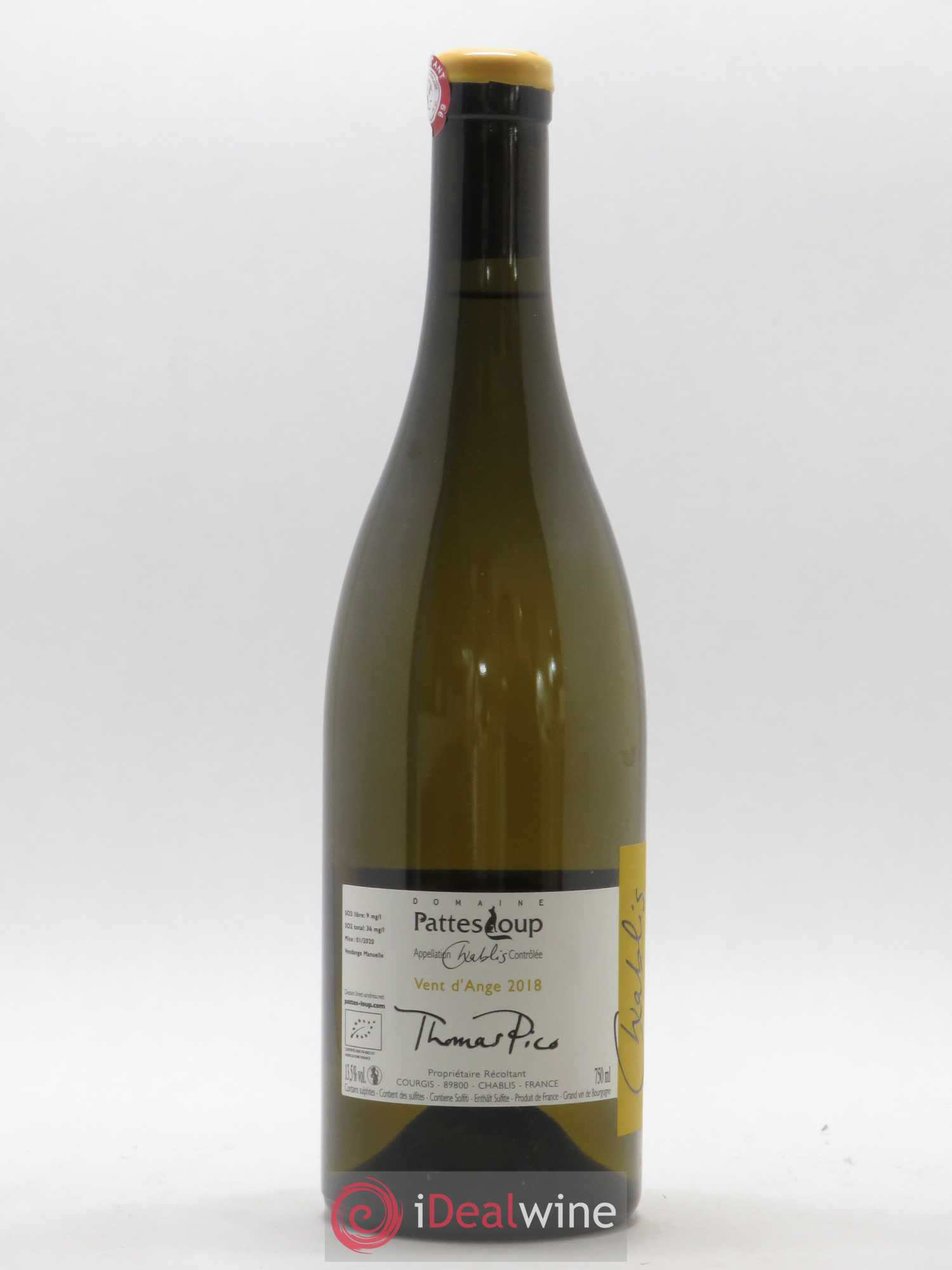 Chablis Vent d'Ange Pattes Loup (Domaine) 2018 - Lot de 1 bouteille - 1