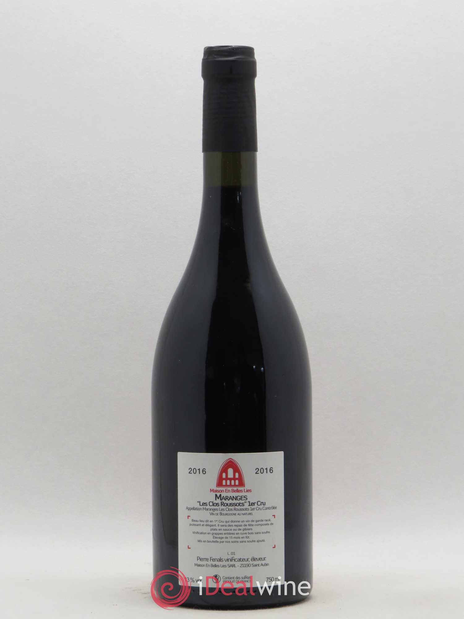 Maranges 1er Cru Les Clos Roussots Maison En Belles Lies (sans prix de réserve) 2016 - Lot de 1 bouteille - 1