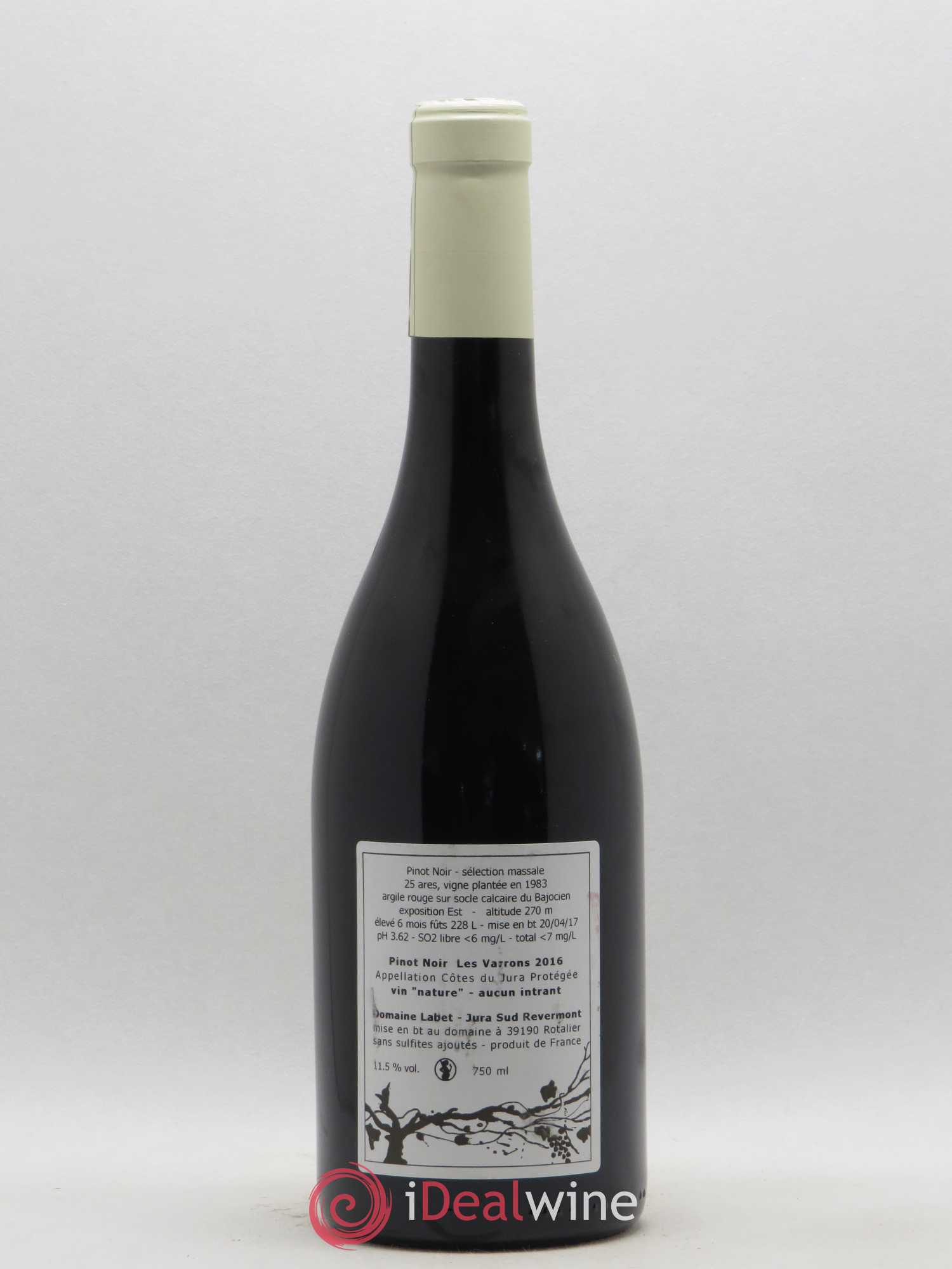 Côtes du Jura Pinot Noir Les Varrons Sélection Massale Romain - Julien - Charline Labet (sans prix de réserve) 2016 - Lot de 1 bouteille - 1