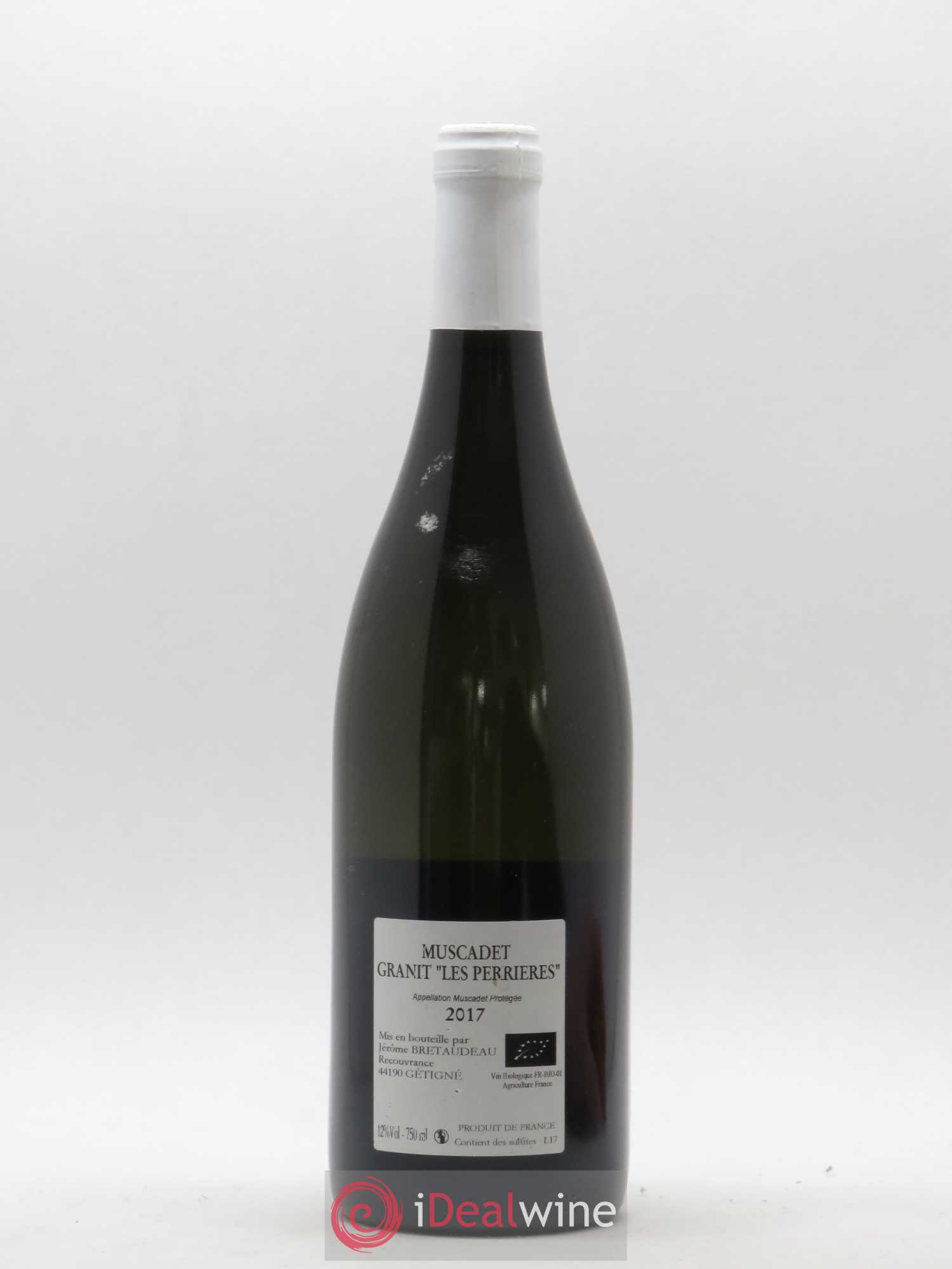 Muscadet-Sèvre-et-Maine Granite Clos des Perrières Jérôme Bretaudeau - Domaine de Bellevue 2017 - Lot de 1 bouteille - 1