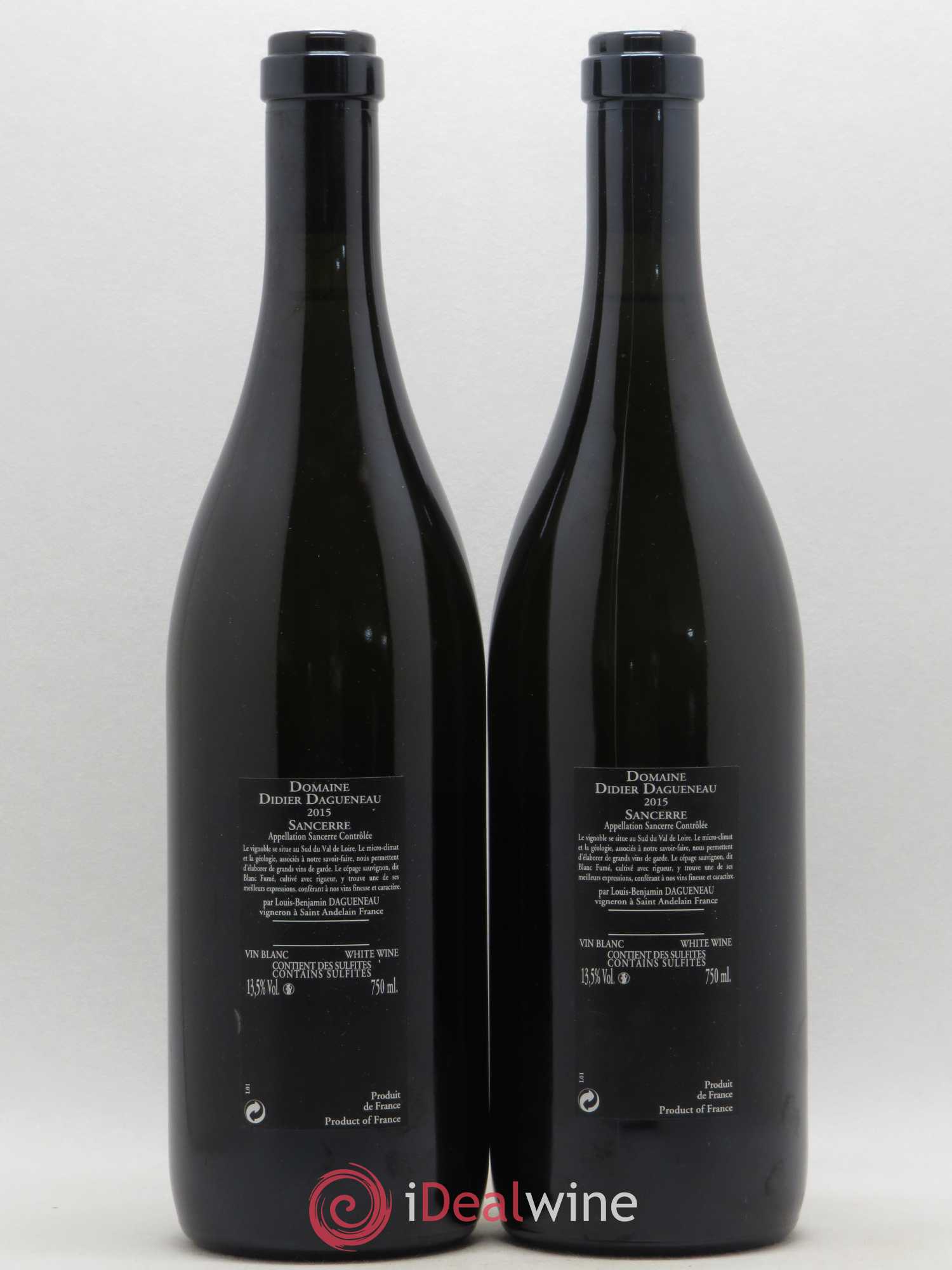 Sancerre Le Mont Damné Chavignol Dagueneau (Domaine Didier - Louis-Benjamin) 2015 - Lot de 2 bouteilles - 1