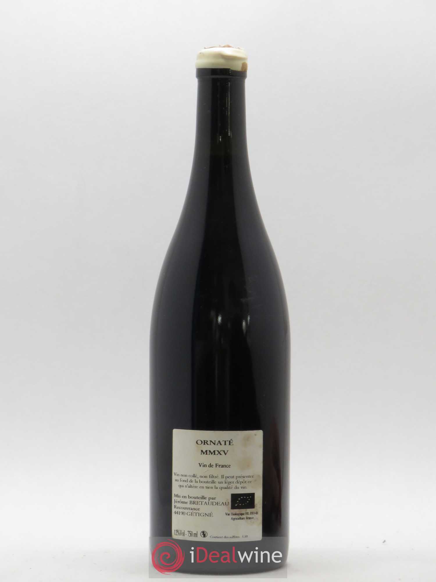 Vin de France Merlot Ornaté Jérôme Bretaudeau - Domaine de Bellevue 2015 - Lot de 1 bouteille - 1