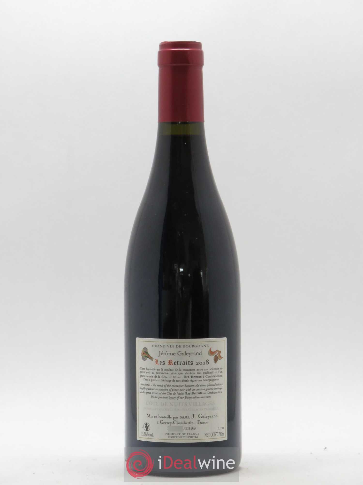 Côte de Nuits-Villages Les Retraits Jérome Galleyrand 2018 - Lot of 1 bottle - 1