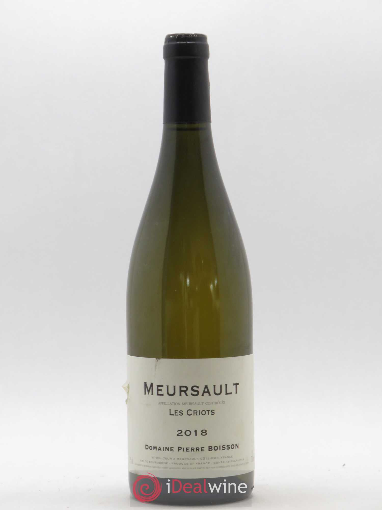 Meursault Les Criots Pierre Boisson (Domaine) 2018 - Lot de 1 bouteille - 0