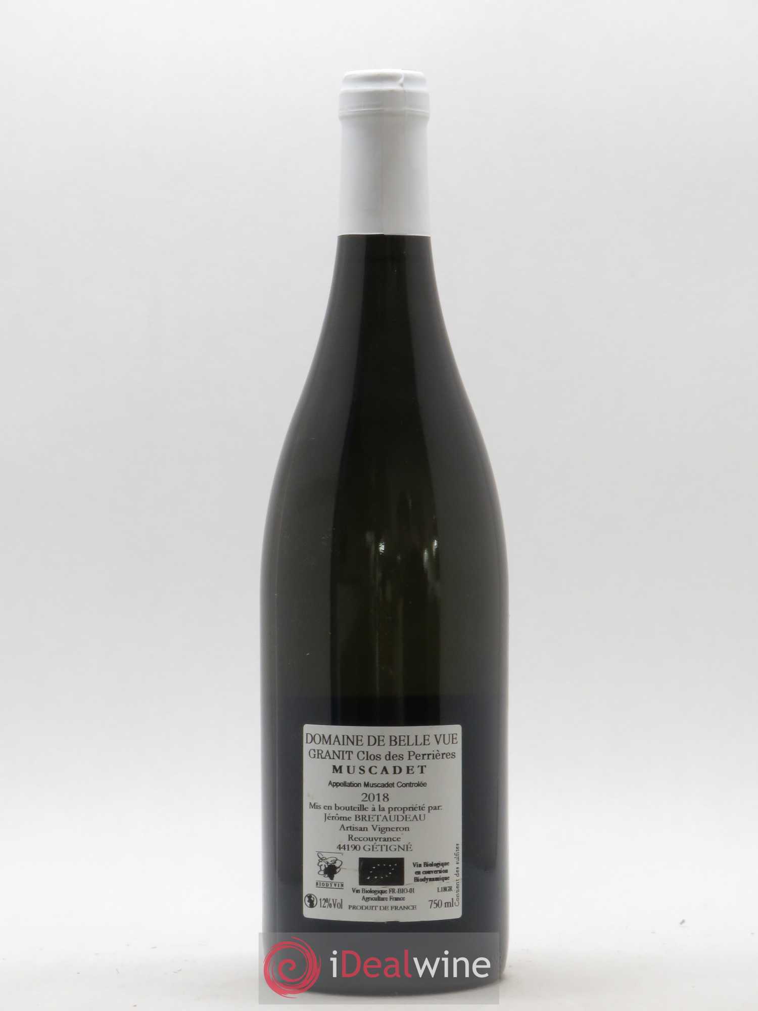 Muscadet-Sèvre-et-Maine Granite Clos des Perrières Jérôme Bretaudeau - Domaine de Bellevue 2018 - Lot de 1 bouteille - 1