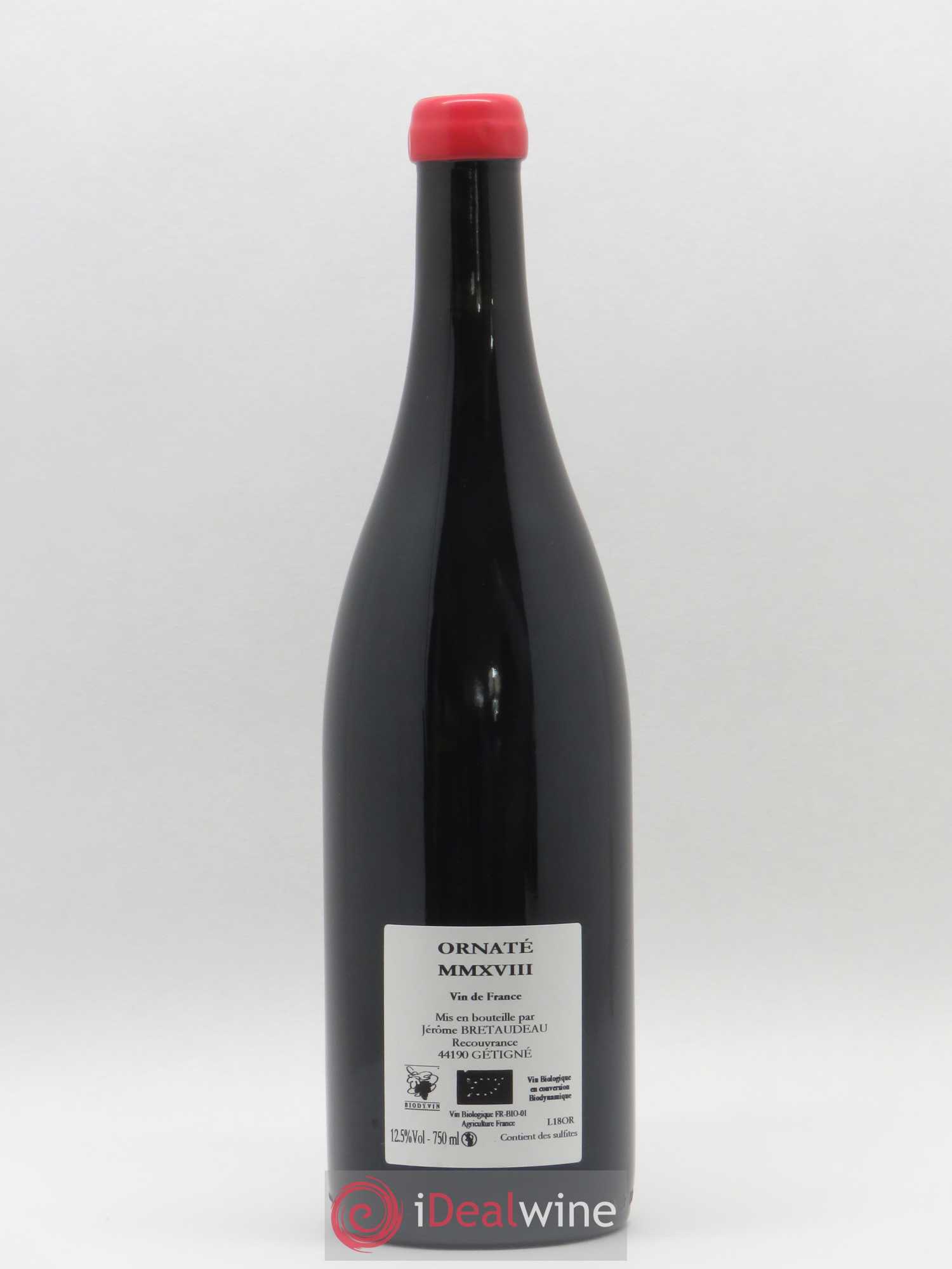 Vin de France Merlot Ornaté Jérôme Bretaudeau - Domaine de Bellevue 2018 - Lot de 1 bouteille - 1