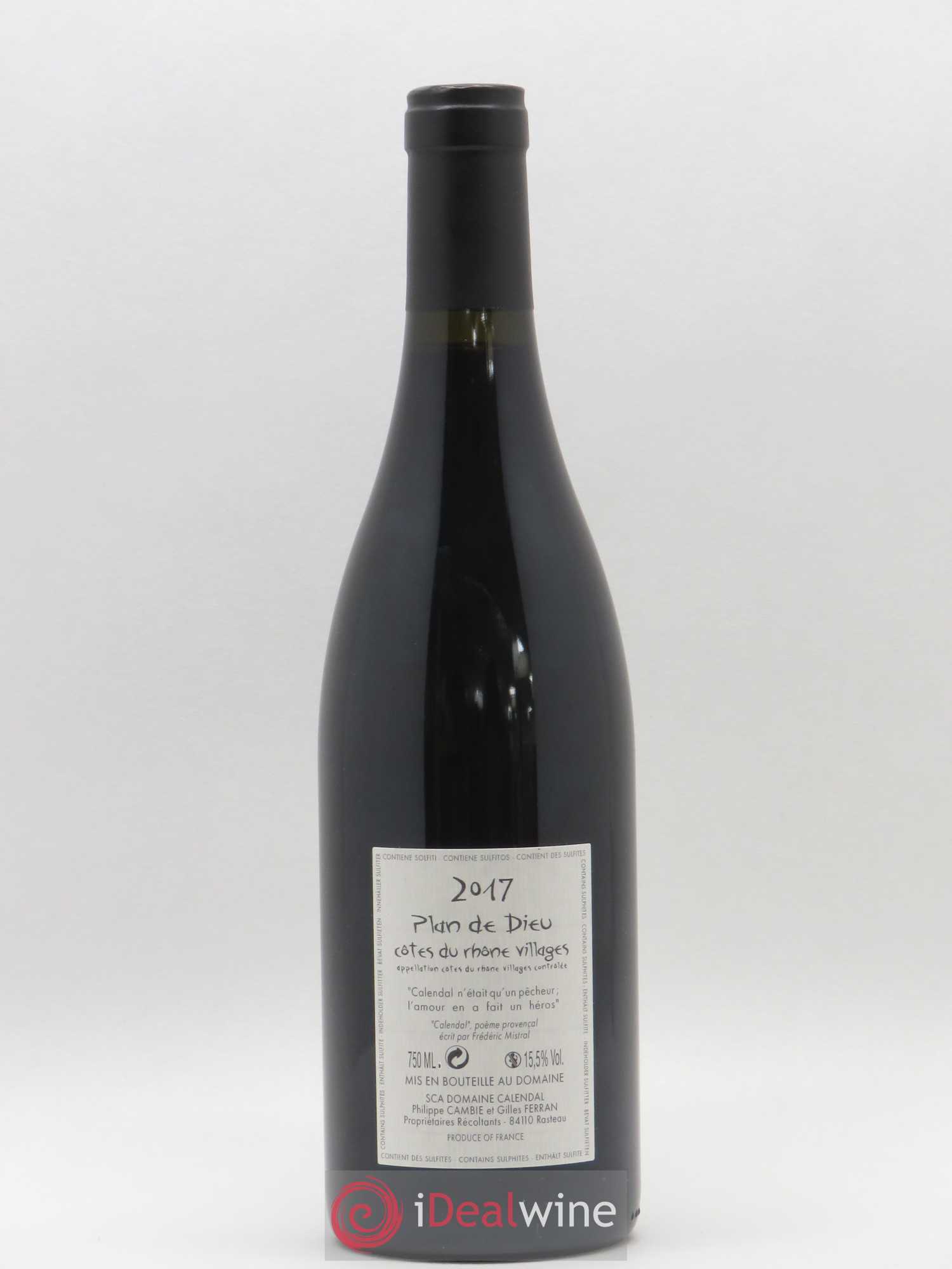 Côtes-du-Rhône Villages Plan de Dieu Calendal Philippe Cambie (no reserve) 2017 - Lot of 1 bottle - 1