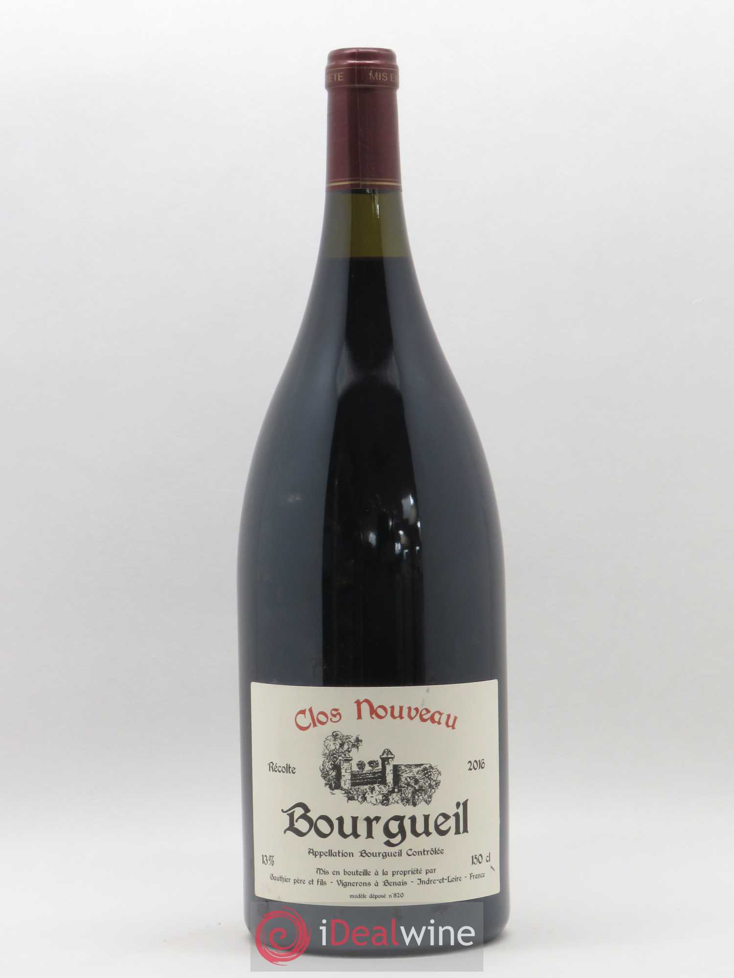Bourgueil Clos Nouveau Domaine du Bel Air 2016 - Lot de 1 magnum - 0