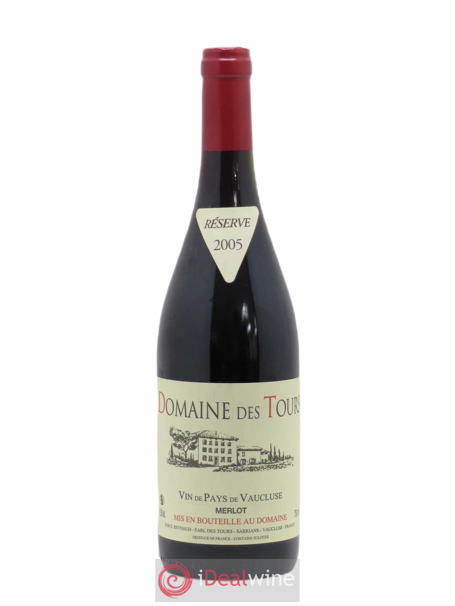Vaucluse Domaine des Tours Merlot Emmanuel Reynaud 2005 - Lot de 1 bouteille - 0