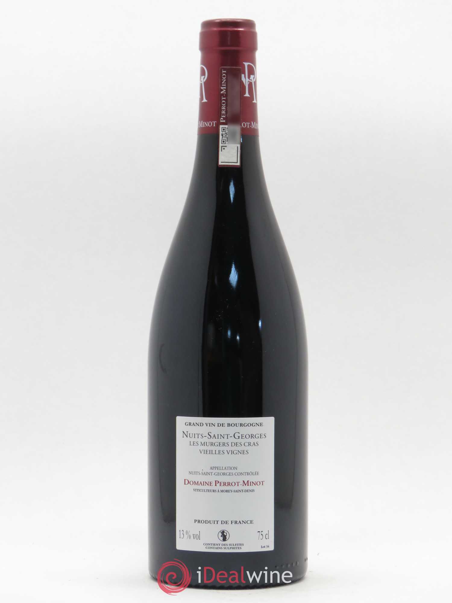 Nuits-Saint-Georges Les Murgers Des Cras Vieilles Vignes Perrot Minot 2016 - Posten von 1 Flasche - 1