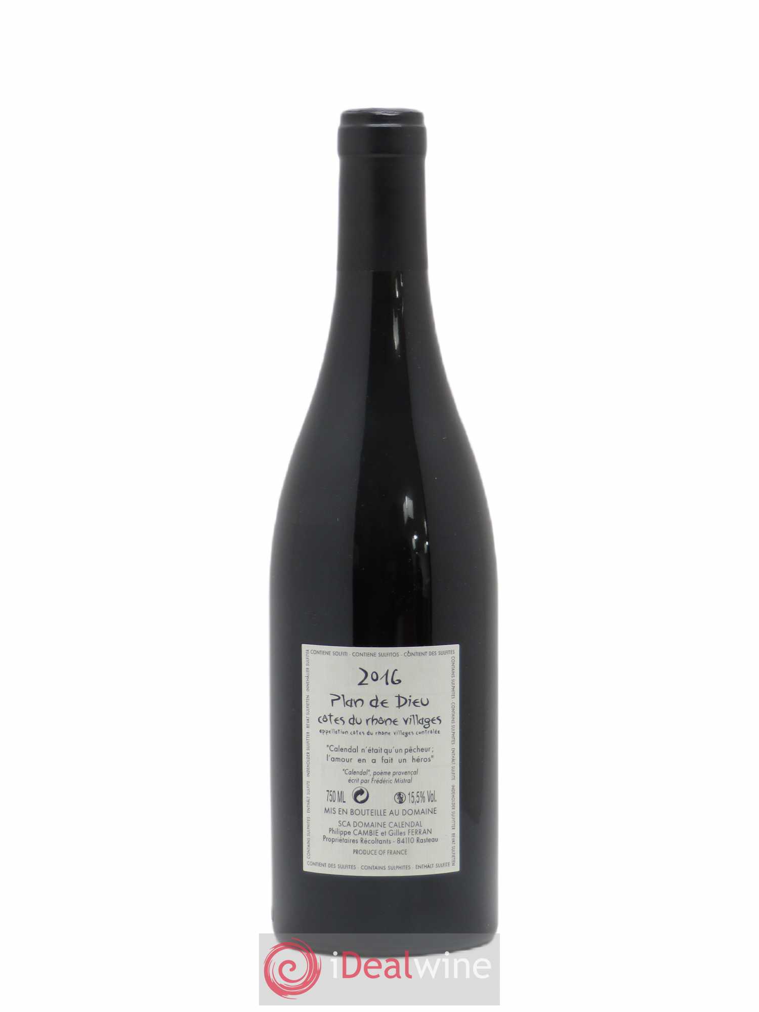Côtes-du-Rhône Plan de Dieu Calendal Philippe Cambie 2016 - Posten von 1 Flasche - 1