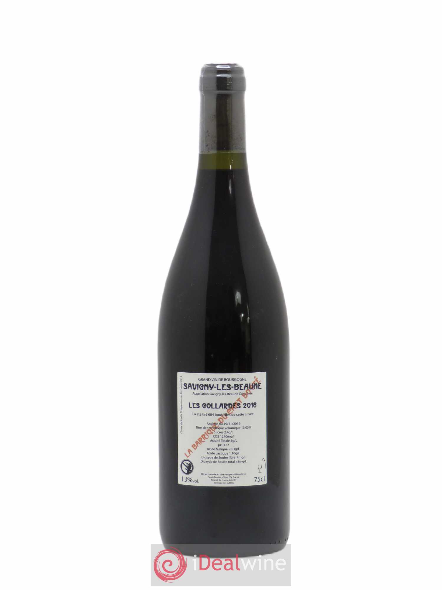 Savigny-lès-Beaune 1er Cru Les Gollardes Barrique du Chat Botté (sans prix de réserve) 2018 - Posten von 1 Flasche - 1