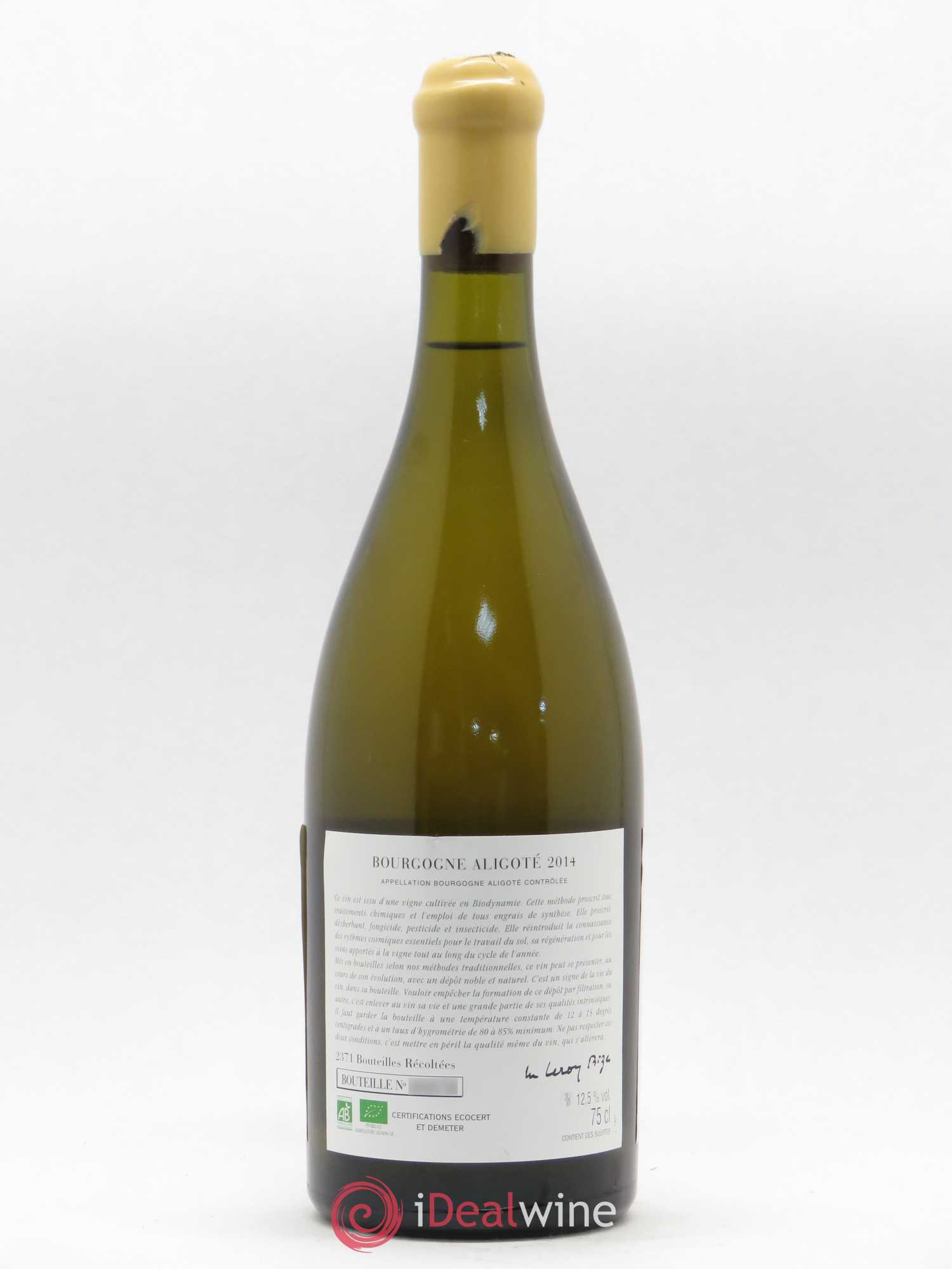 Bourgogne Aligoté Sous Chatelet d'Auvenay (Domaine) 2014 - Lot de 1 bouteille - 1