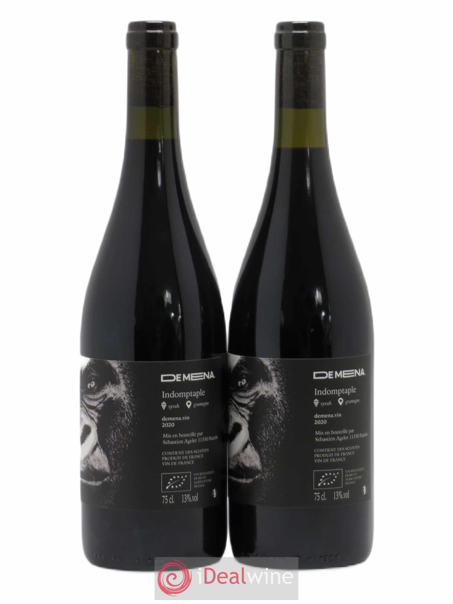 Vin de France Indomptable De Mena (sans prix de réserve) 2020 - Lot de 2 bouteilles - 1