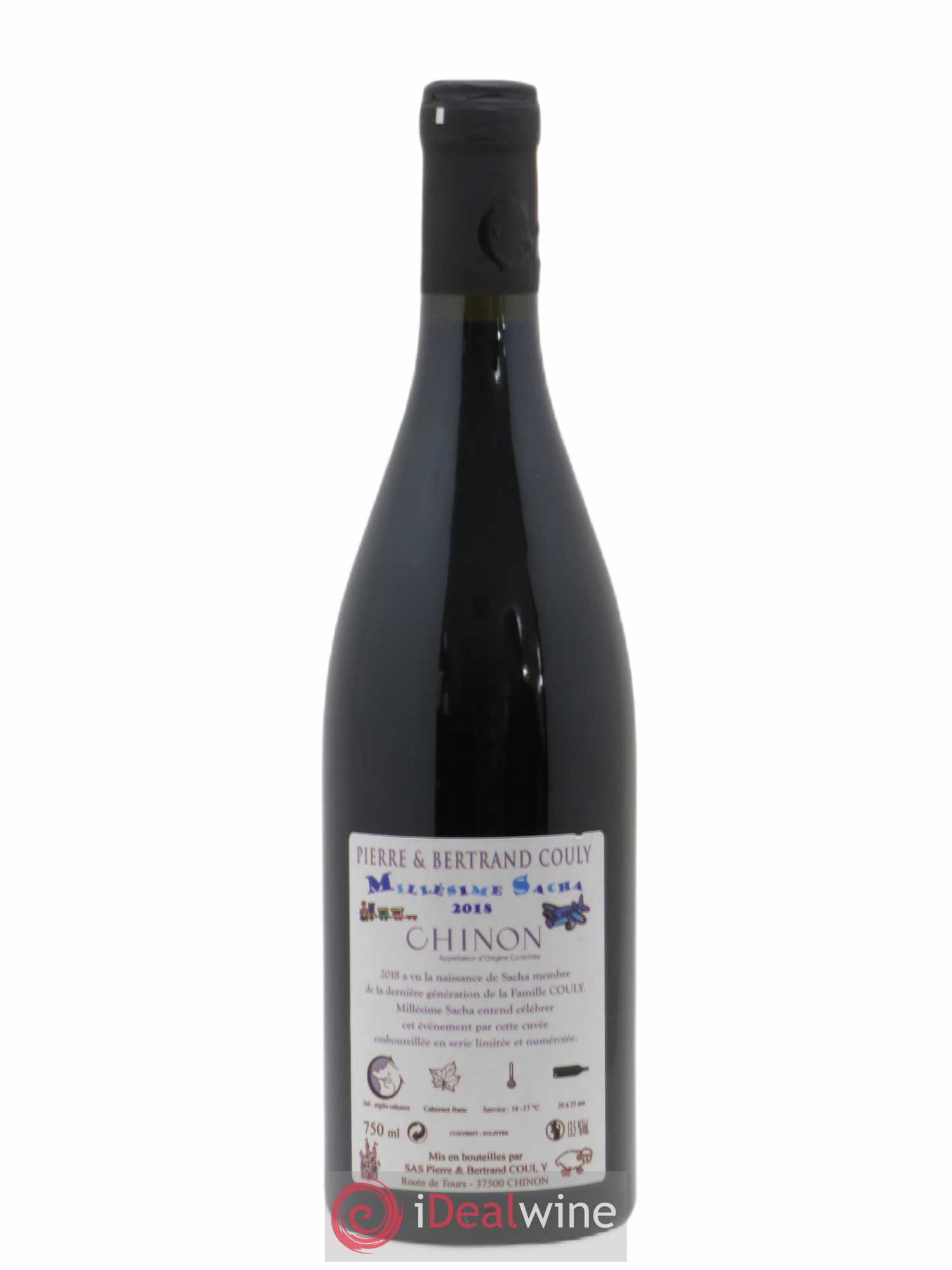 Chinon Millesime Sacha Pierre & Bertrand Couly (sans prix de réserve) 2018 - Lot de 1 bouteille - 1