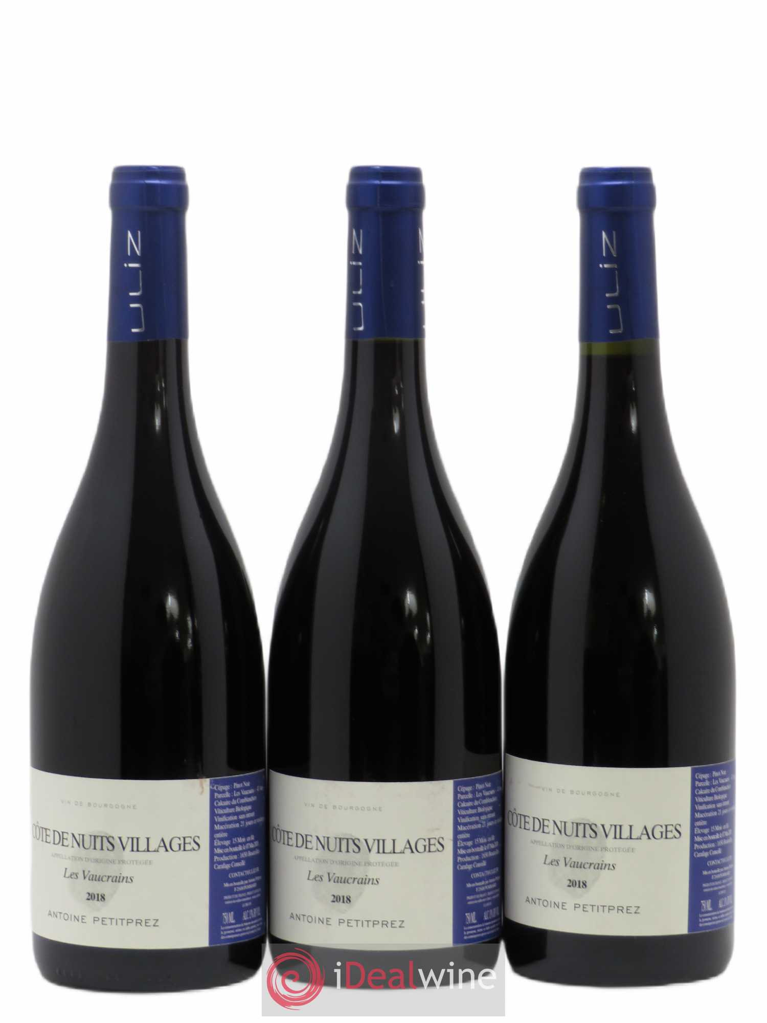 Côte de Nuits-Villages Les Vaucrains Antoine Petitprez (sans prix de réserve) 2018 - Posten von 3 Flaschen - 0